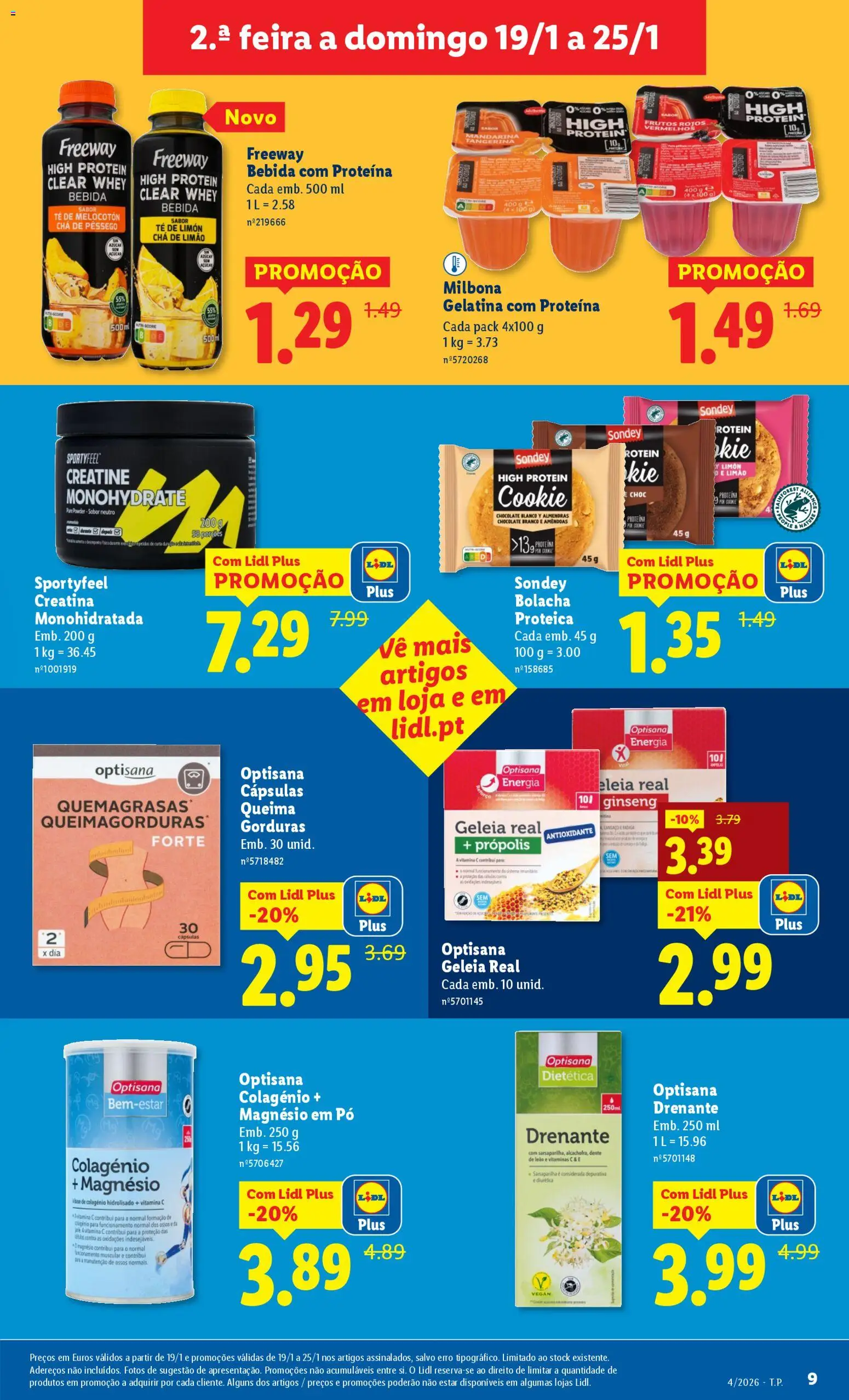 Lidl folheto │ válido de 19.01.2026 | Página: 9 | Produtos: Geleia, Chá, Açúcar, Proteina