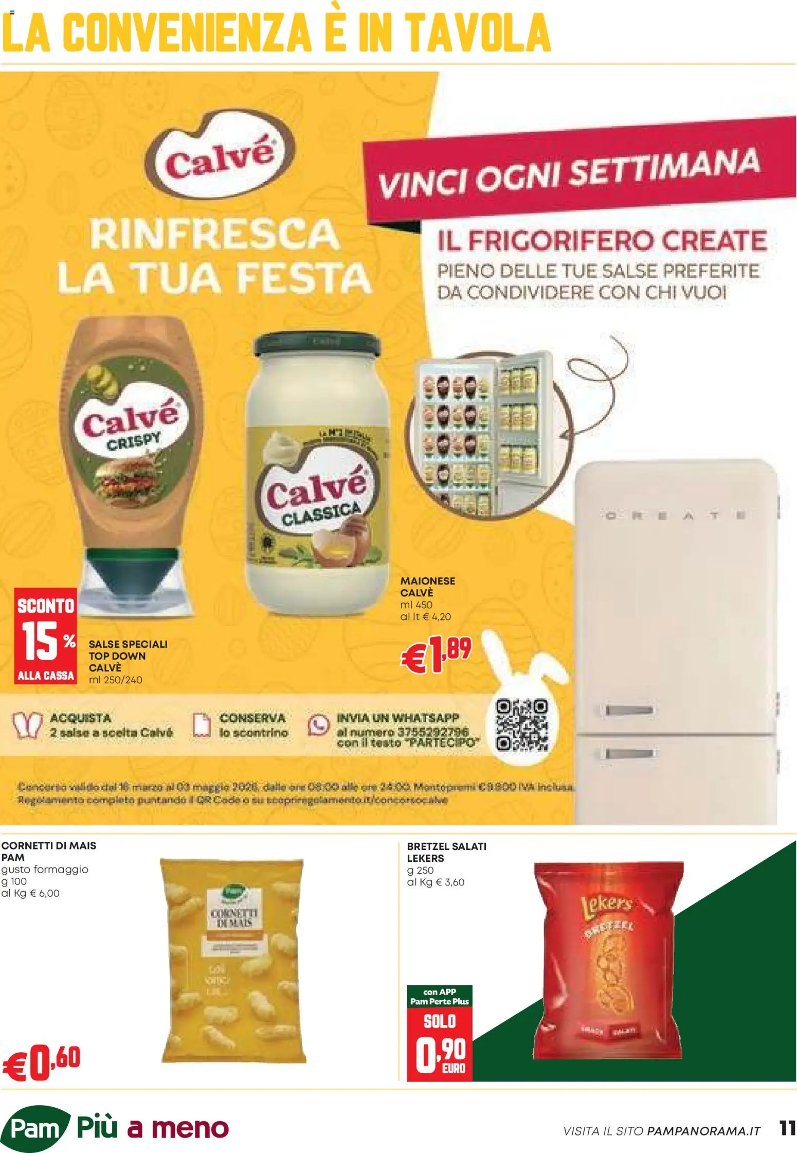 Volantino PAM del 26.03.2026 | Pagina: 11 | Prodotti: Bretzel, Maionese, Formaggio, Frigorifero