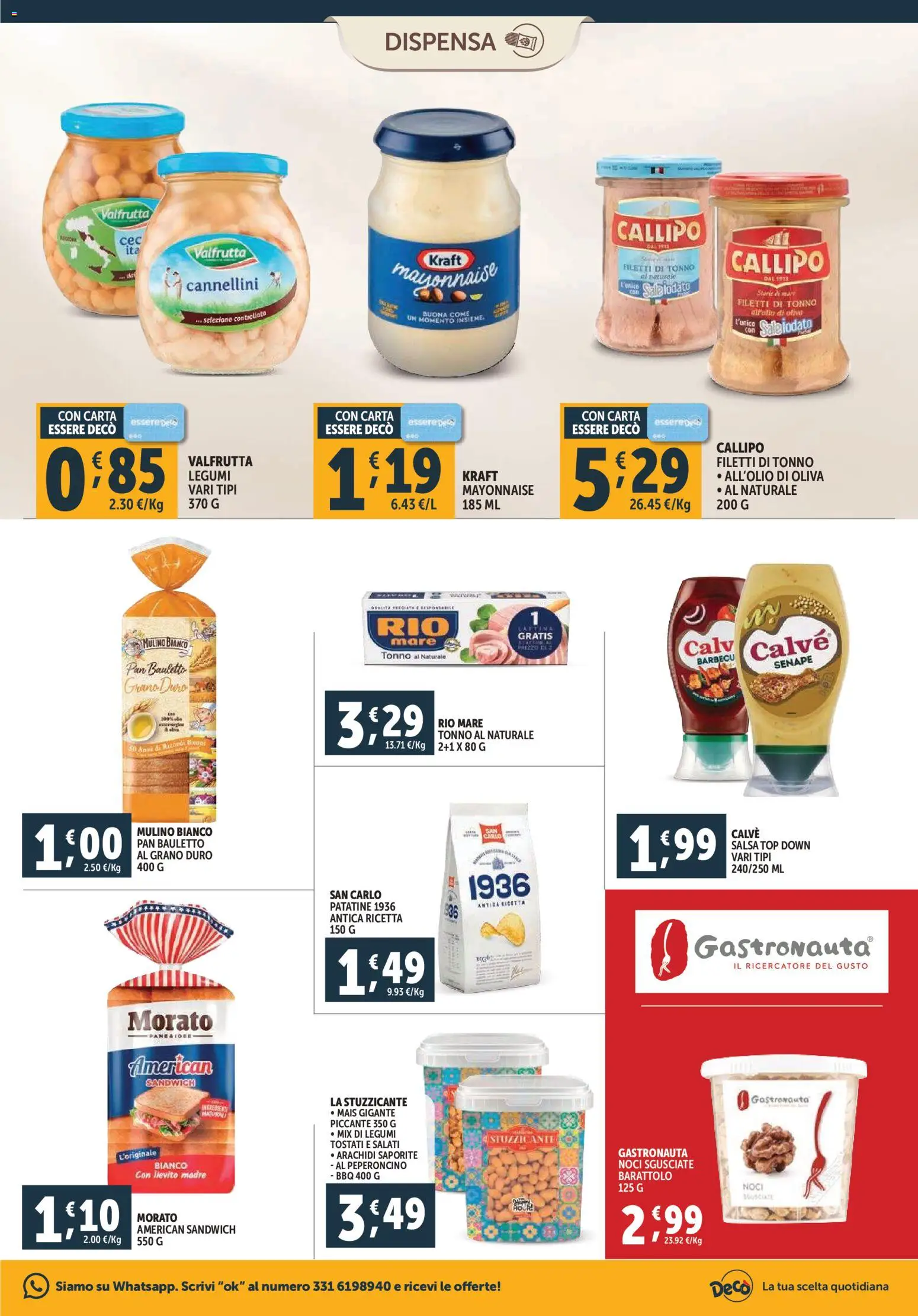 Volantino Decò del 07.11.2025 | Pagina: 13 | Prodotti: Patatine, Salsa, Sale, Tonno al naturale