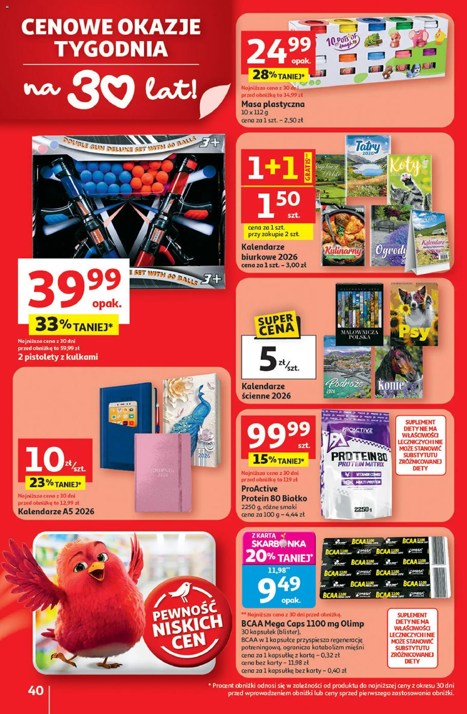 Auchan Gazetka - 30 Lat Hipermarket od 08.01.2026 | Strona: 40 | Produkty: Karta, Kalendarz