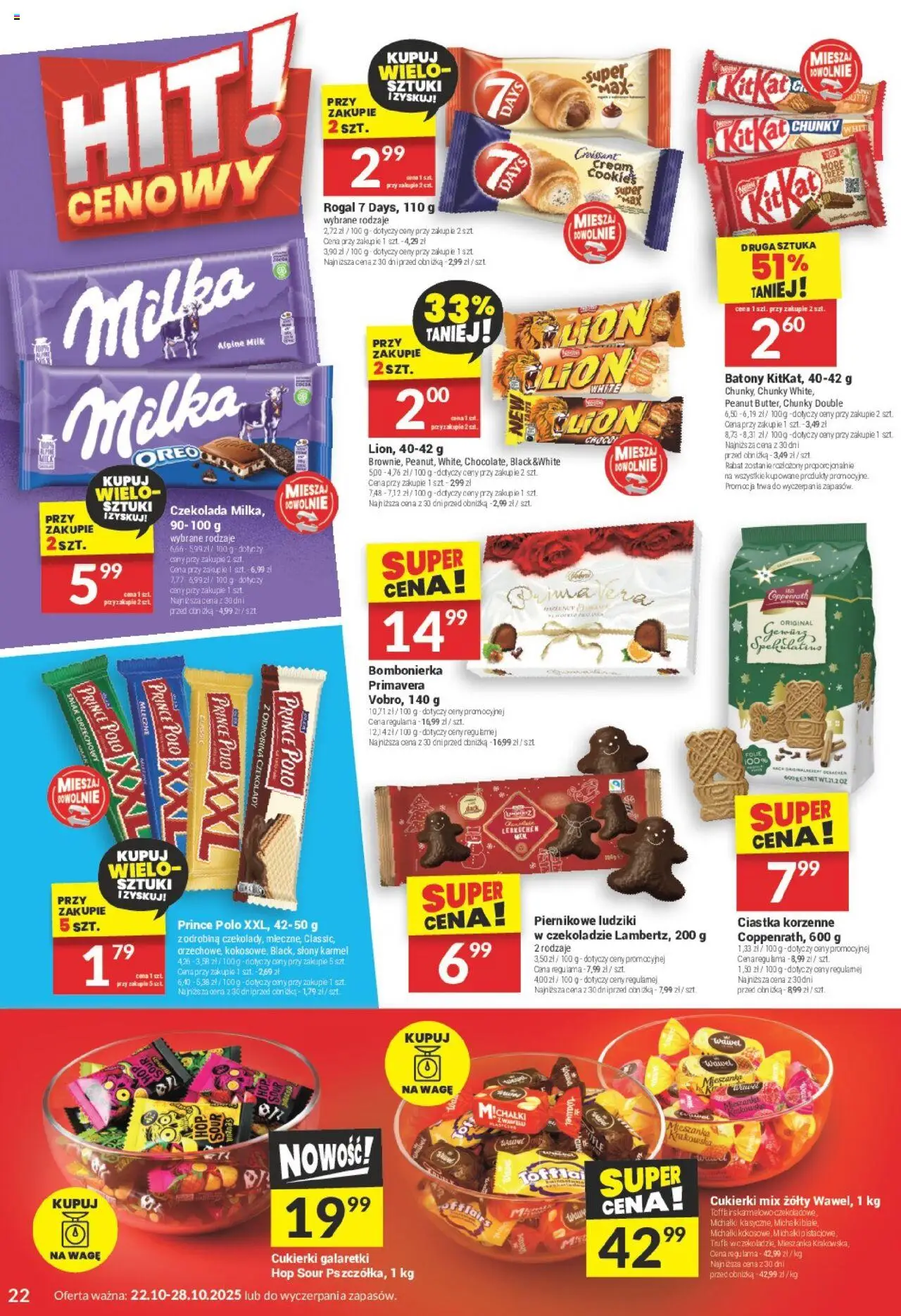 Twój Market Gazetka od 22.10.2025 | Strona: 22 | Produkty: Czekolady, Galaretki, Czekolada, Ciastka korzenne