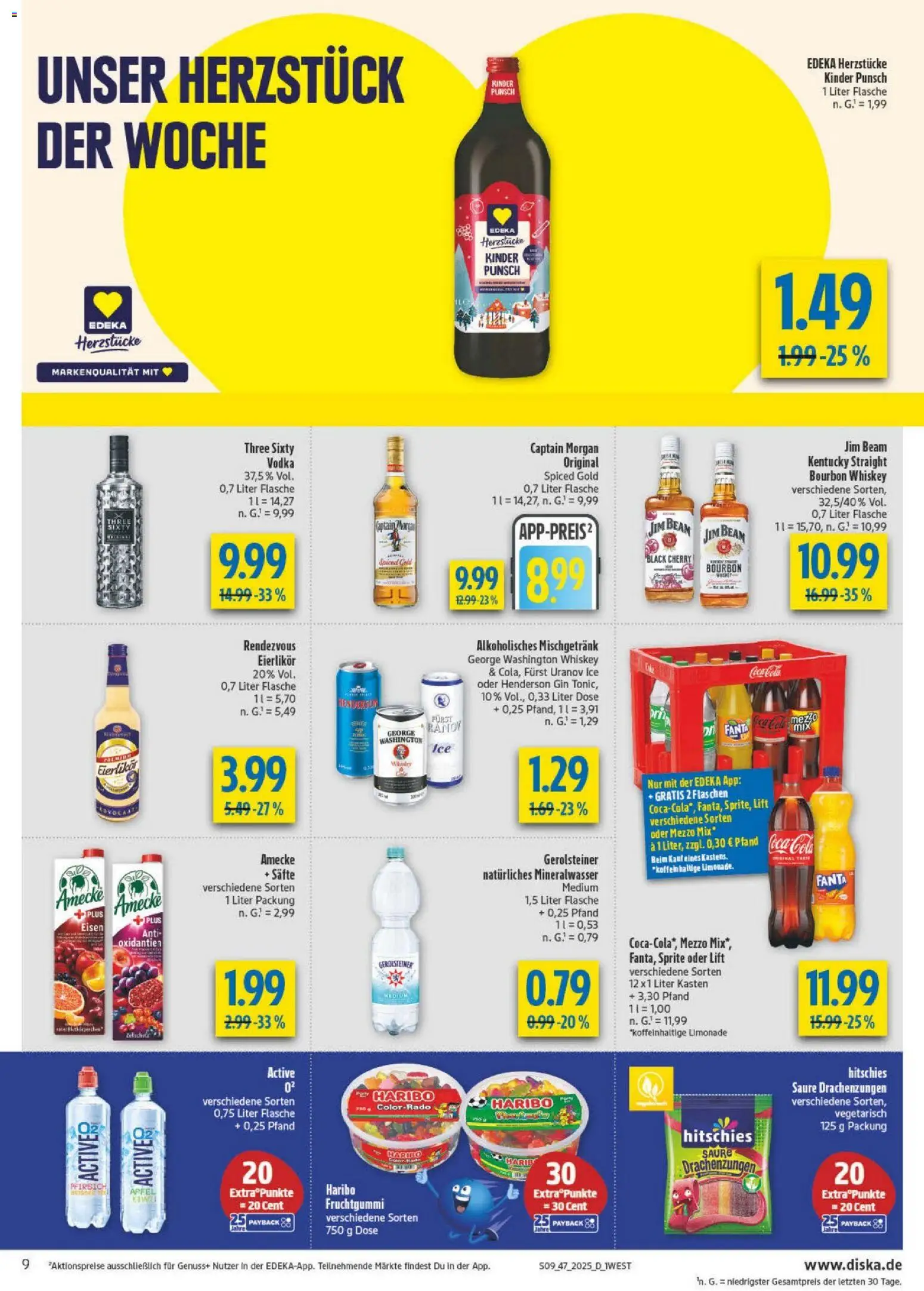 Diska - Diska Angebote Bayern KW47 – gültig ab 17.11.2025 | Seite: 9 | Produkte: Jim beam, Coca cola, Bourbon, Gerolsteiner