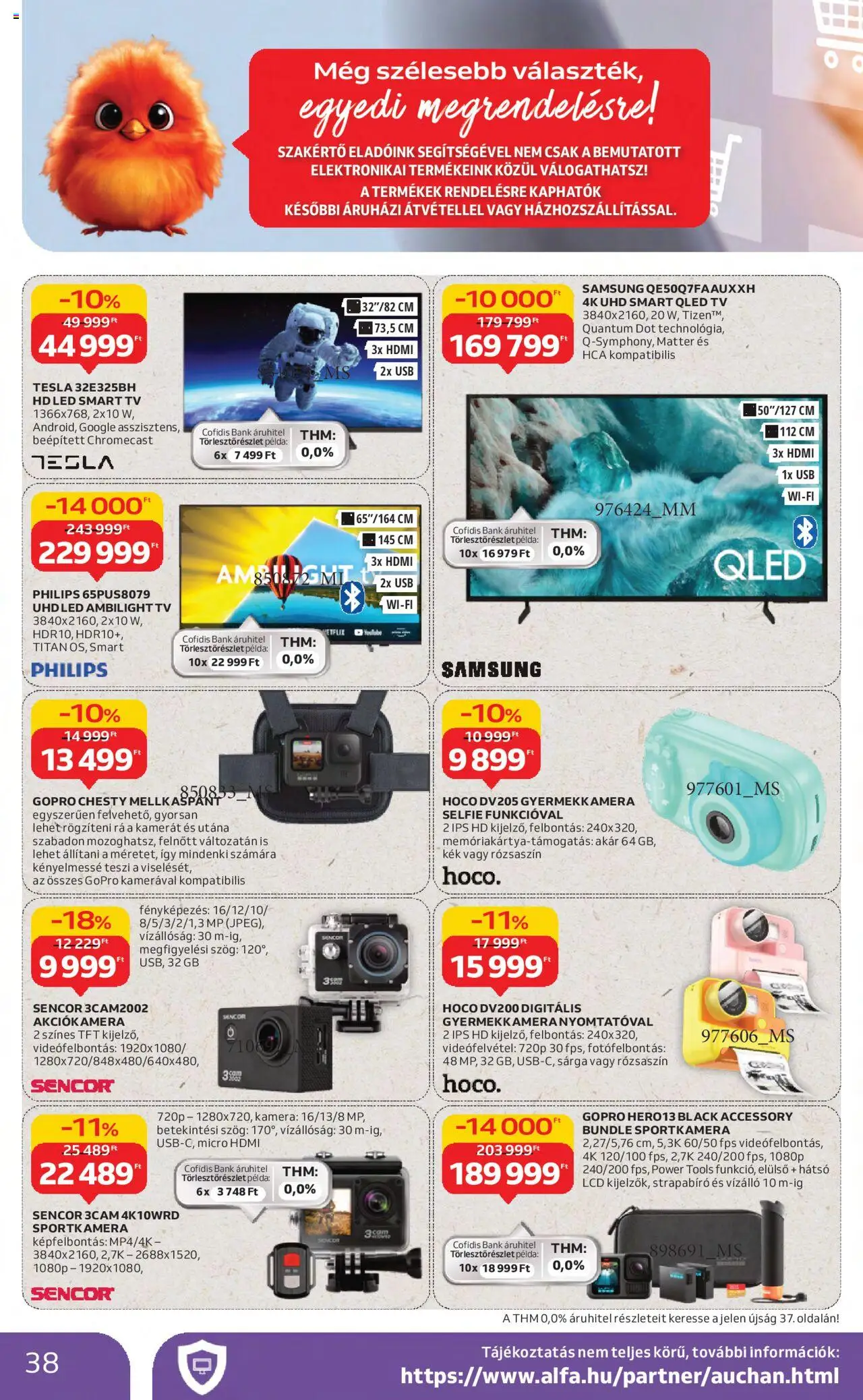 Auchan akciós ujság - amely érvényes a következő dátumtól: 21.08.2025 | Oldal: 38 | Termékek: USB, Akciókamera, TV, Smart tv