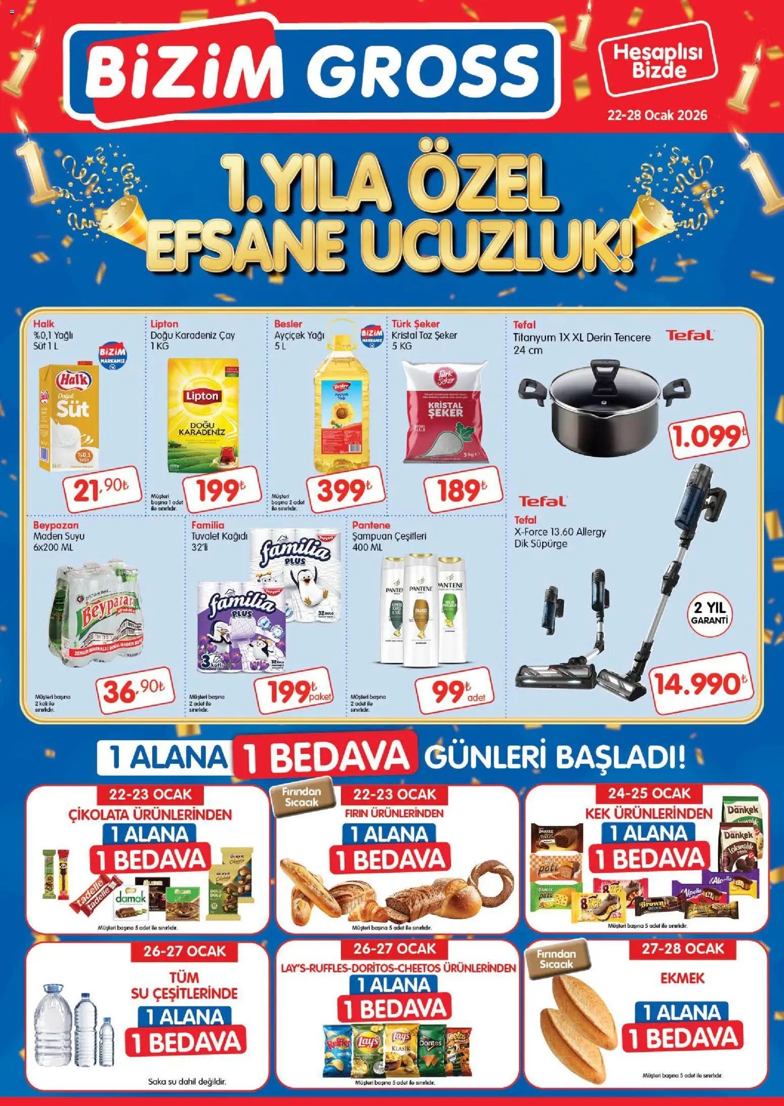 Bizim Toptan - Bizim Gross Fırsat Bülteni - 22.01.2026 tarihinden itibaren geçerlidir | Sayfa: 1