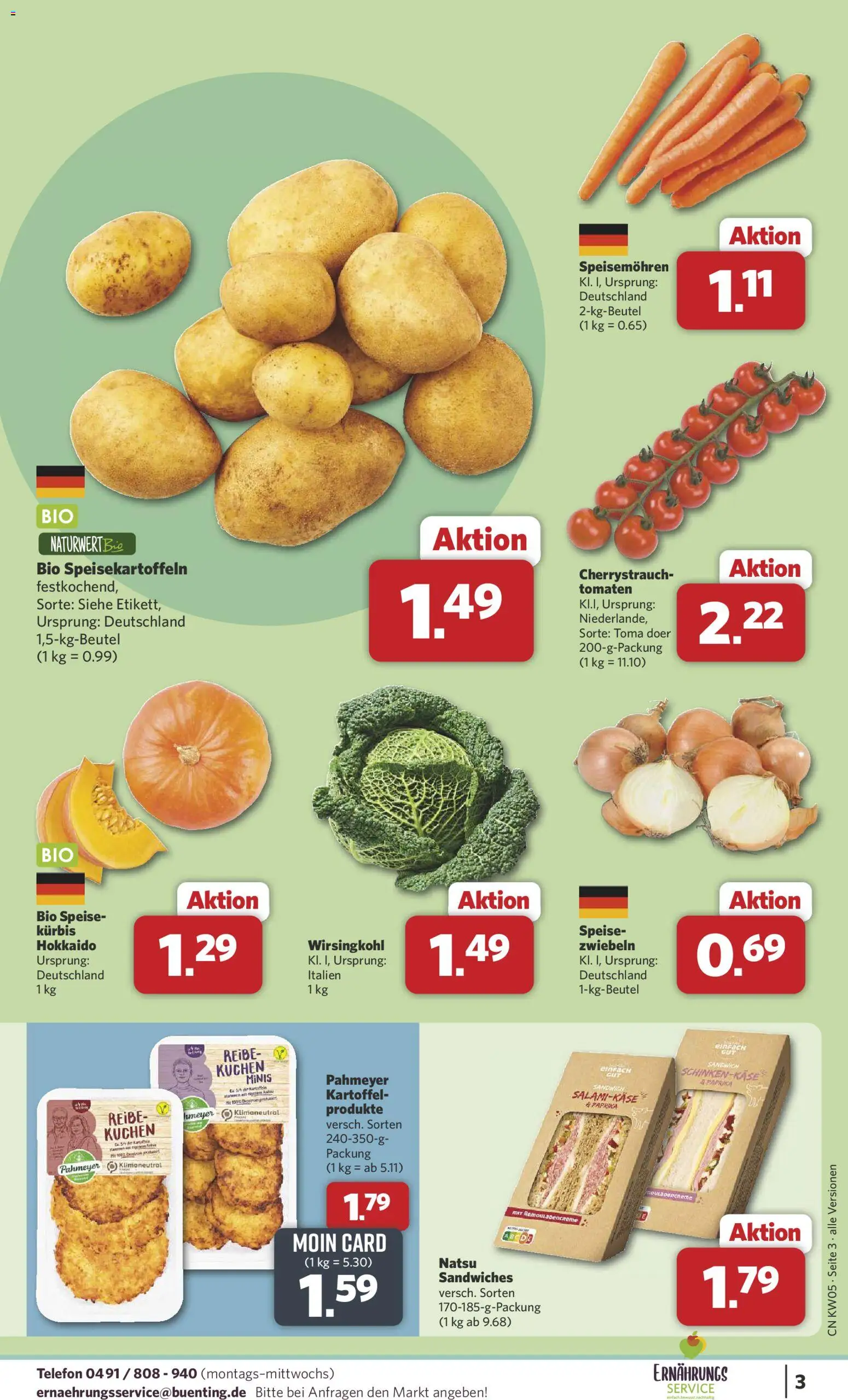 Combi Prospekt 	 – gültig ab 26.01.2026 | Seite: 3 | Produkte: Zwiebeln, Kürbis, Kuchen, Telefon