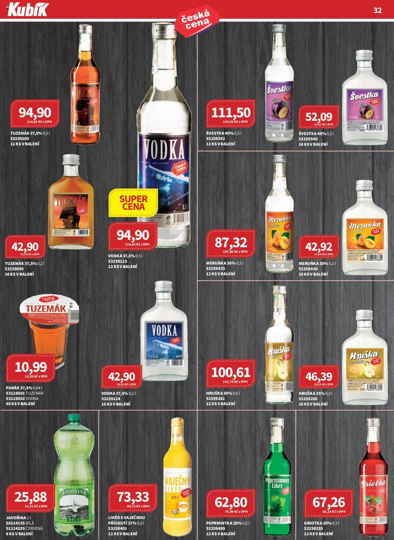 Kubík leták - Velkoobchod 09/2025 od 01.09.2025 | Strana: 32 | Produkty: Vodka, Griotka, Panák, Tuzemák