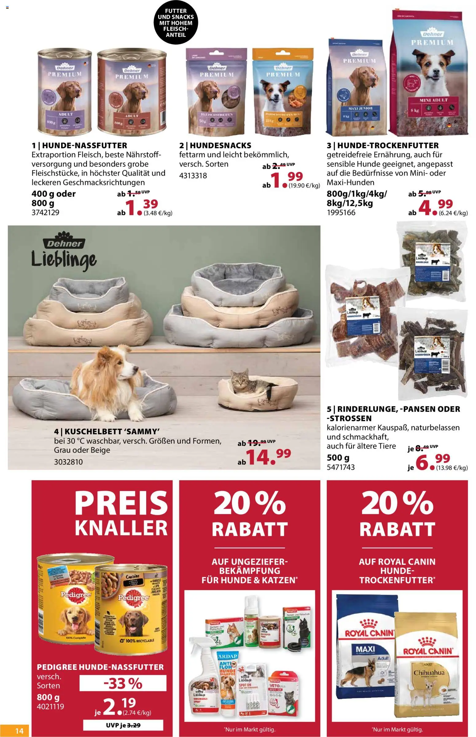 Dehner Prospekt 	 – gültig ab 22.04.2026 | Seite: 14 | Produkte: Pedigree, Fleisch