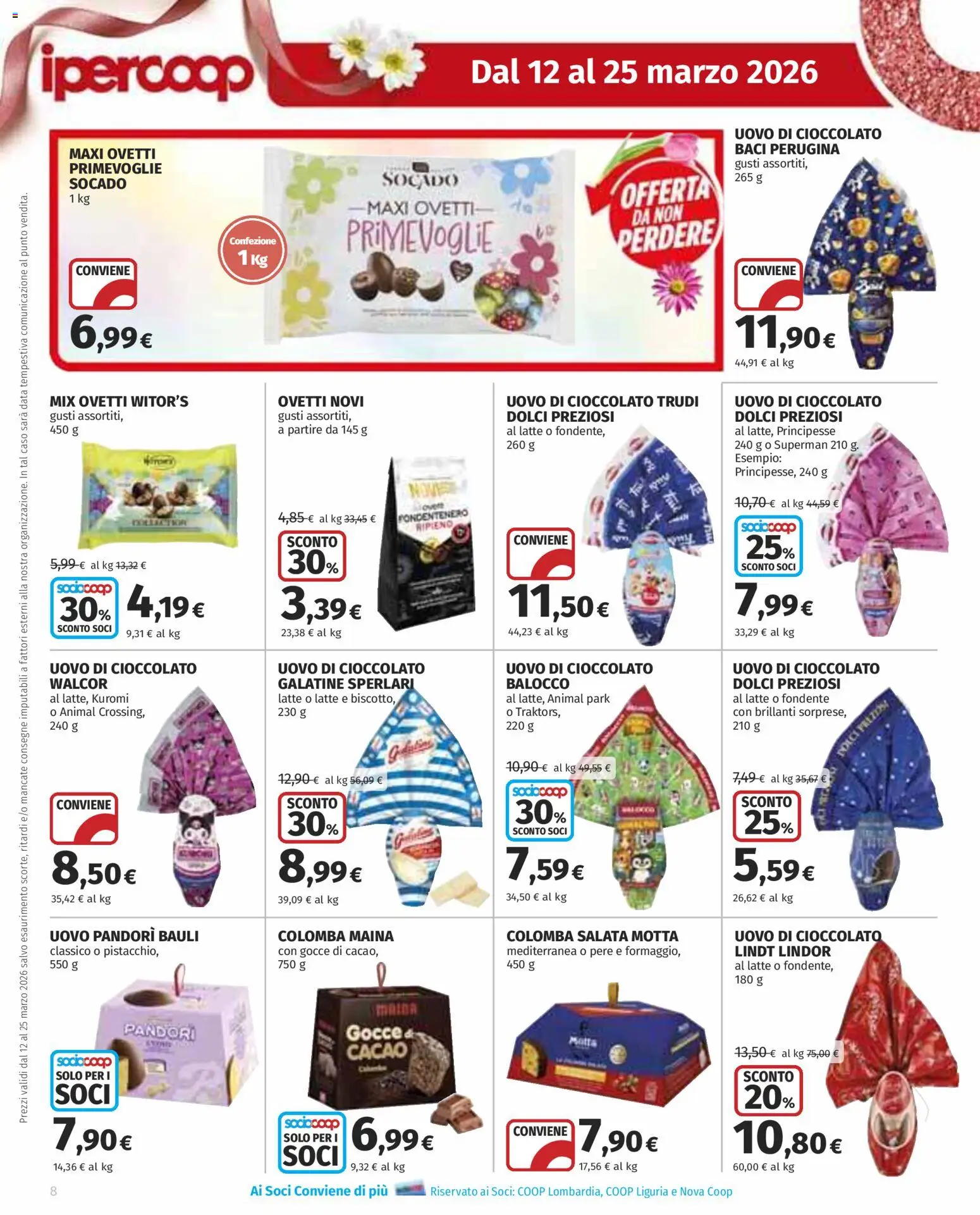 Volantino Ipercoop del 12.03.2026 | Pagina: 8 | Prodotti: Cioccolato, Latte, Data, Cacao