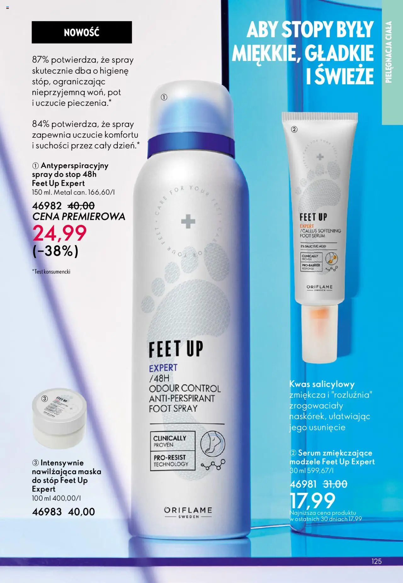 Oriflame Katalog 15 2025 od 22.10.2025 | Strona: 125 | Produkty: Maska, Spray do stóp