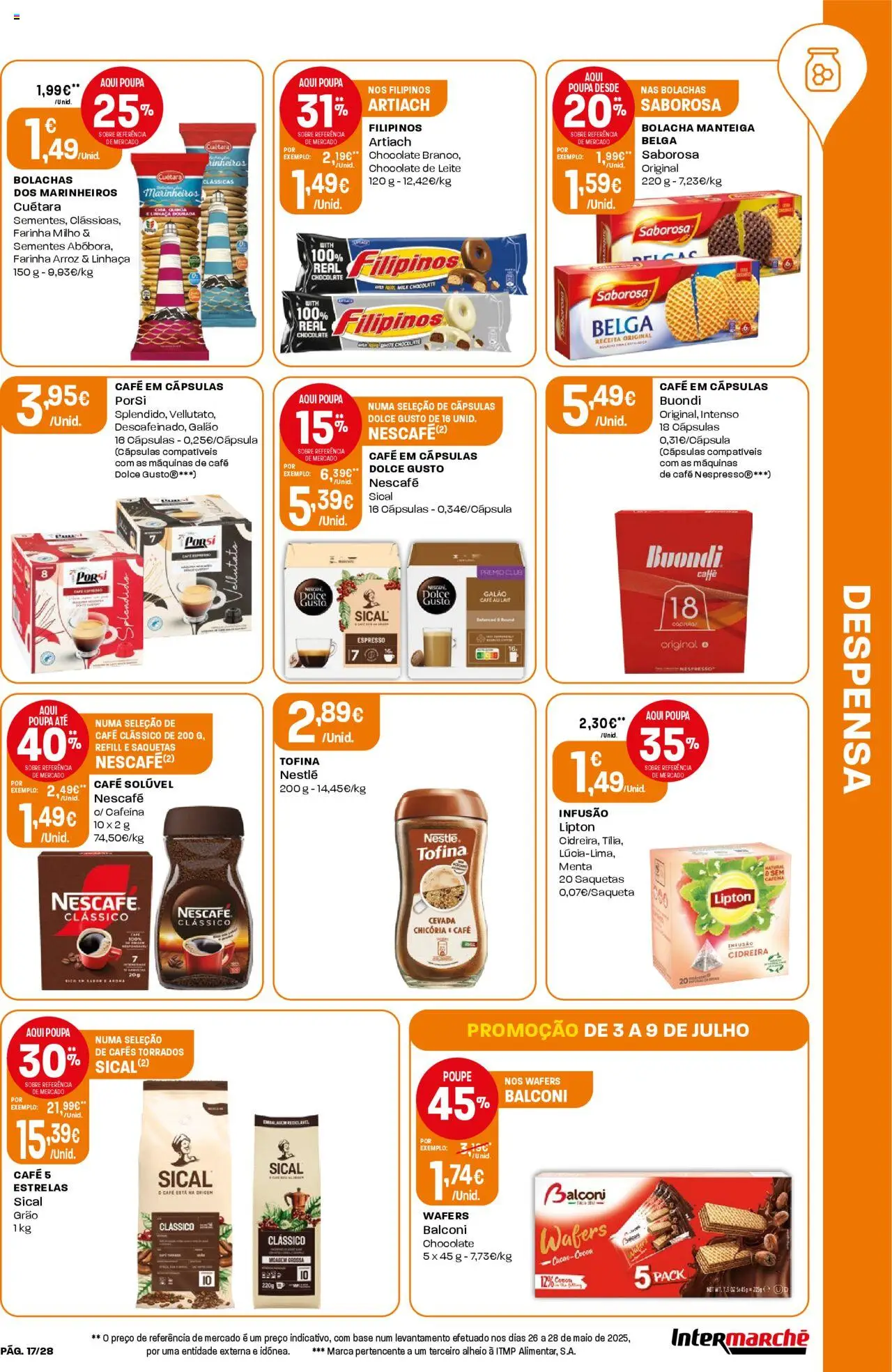 Intermarché folheto │ válido de 03.07.2025 | Página: 17 | Produtos: Filipinos, Café solúvel, Nestlé, Milho