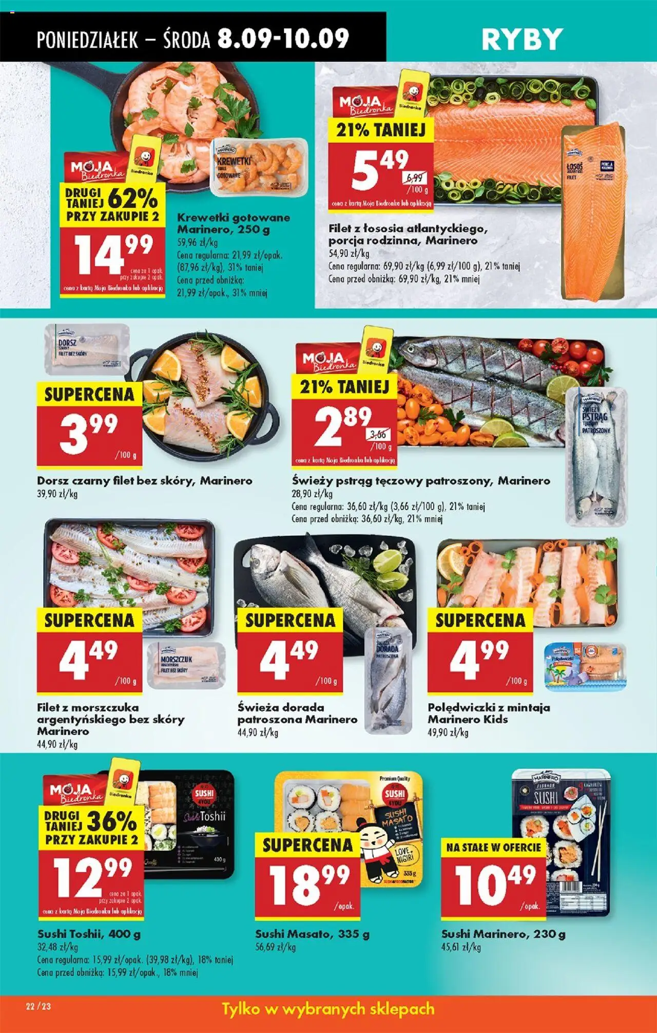 Biedronka gazetka od 08.09.2025 | Strona: 26 | Produkty: Karta, Krewetki, Pstrąg, Morszczuk