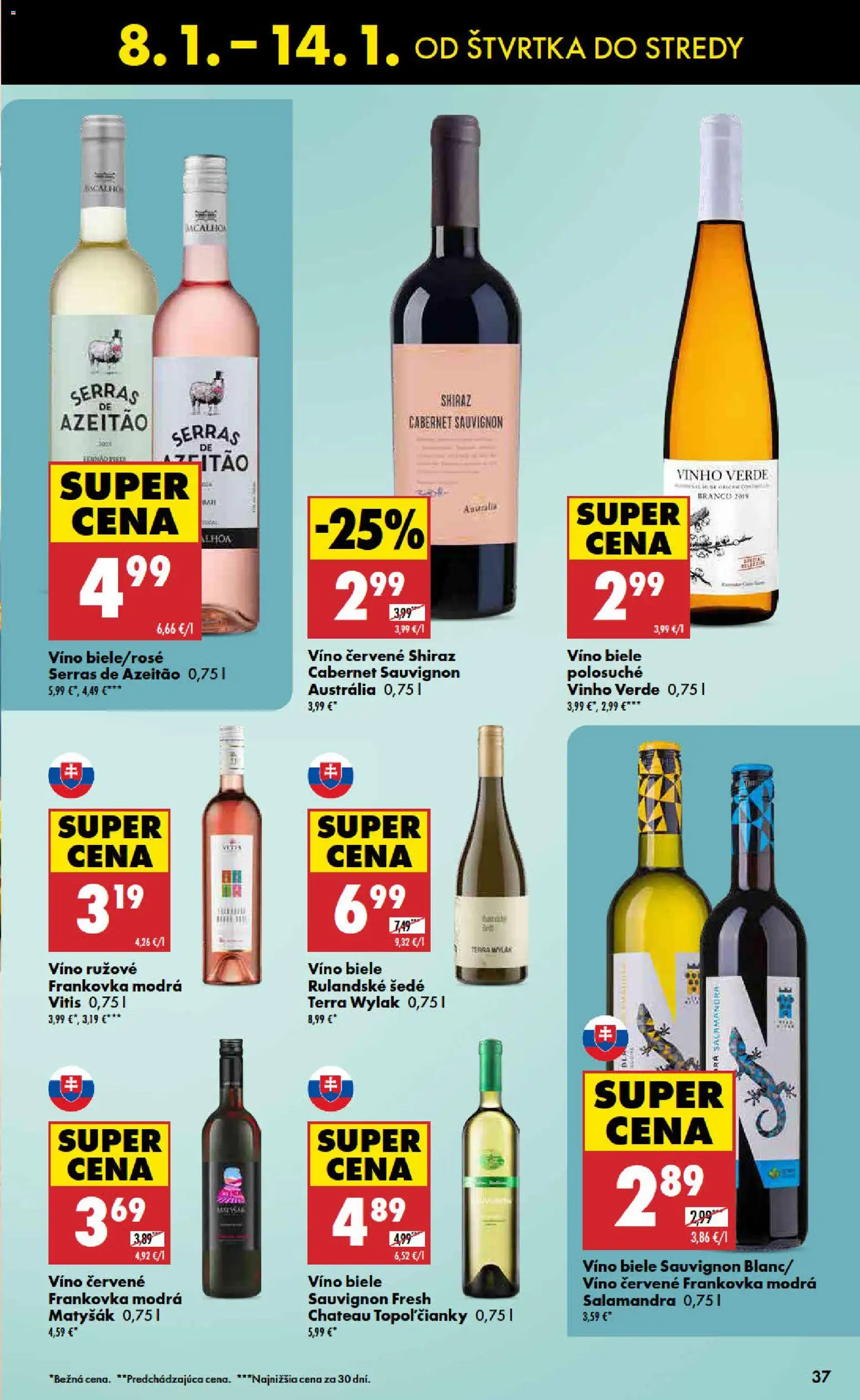Nové Biedronka akcie – leták je platný od 08.01.2026 | Strana: 37 | Produkty: Biele víno, Víno, Rúžové víno, Červené víno