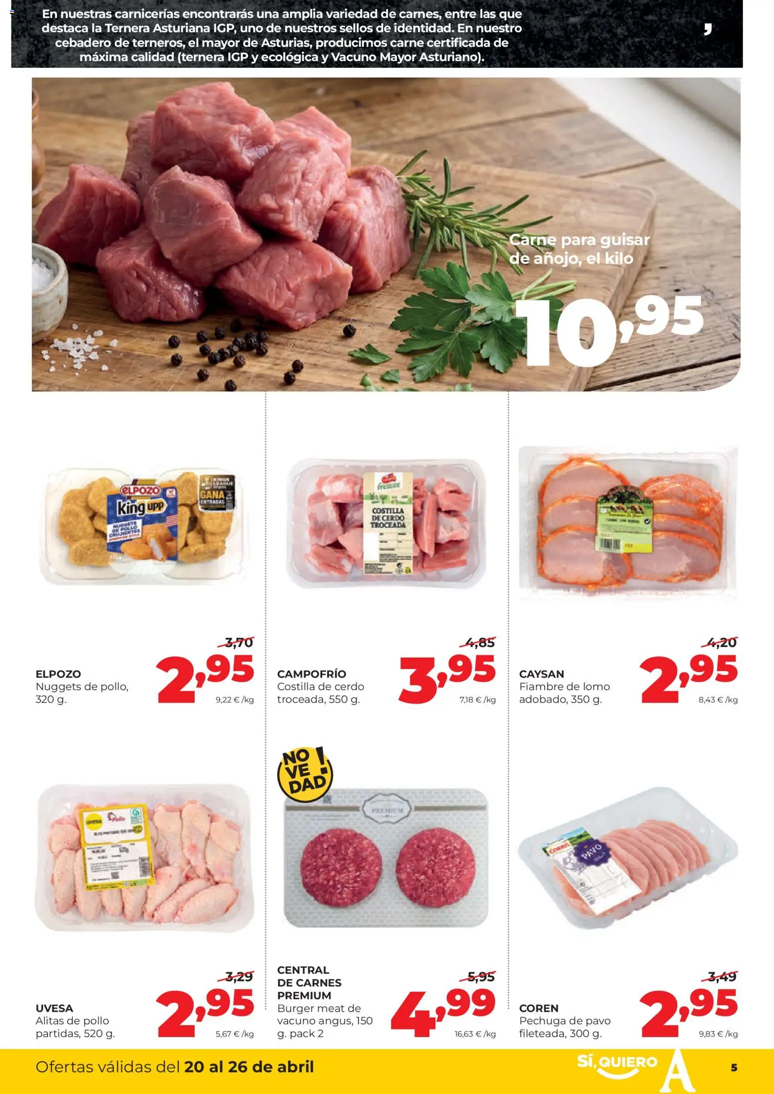 Alimerka folleto Castilla y León │ válido desde el 20.04.2026 | Página: 5 | Productos: Cerdo, Costilla de cerdo, Nuggets