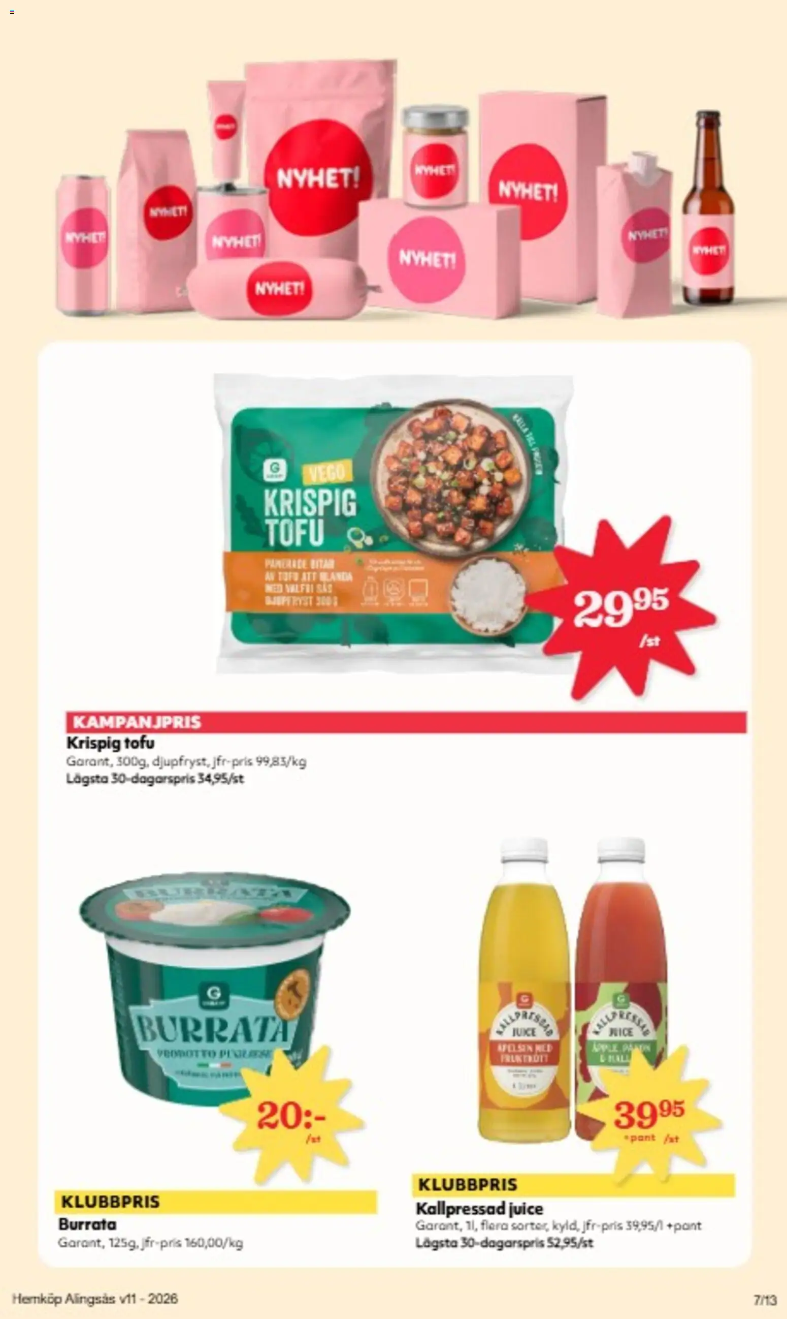 Hemköp reklamblad aktuell från 09.03.2026 | Sida: 12 | Produkter: Burrata, Juice, Häll