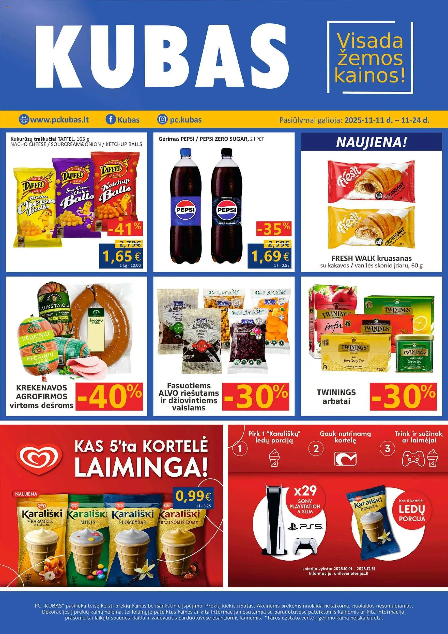 Kubas akcijos nuo 11.11.2025 | Puslapis: 1 | Prekių: Playstation, Plombyras, Traškučiai