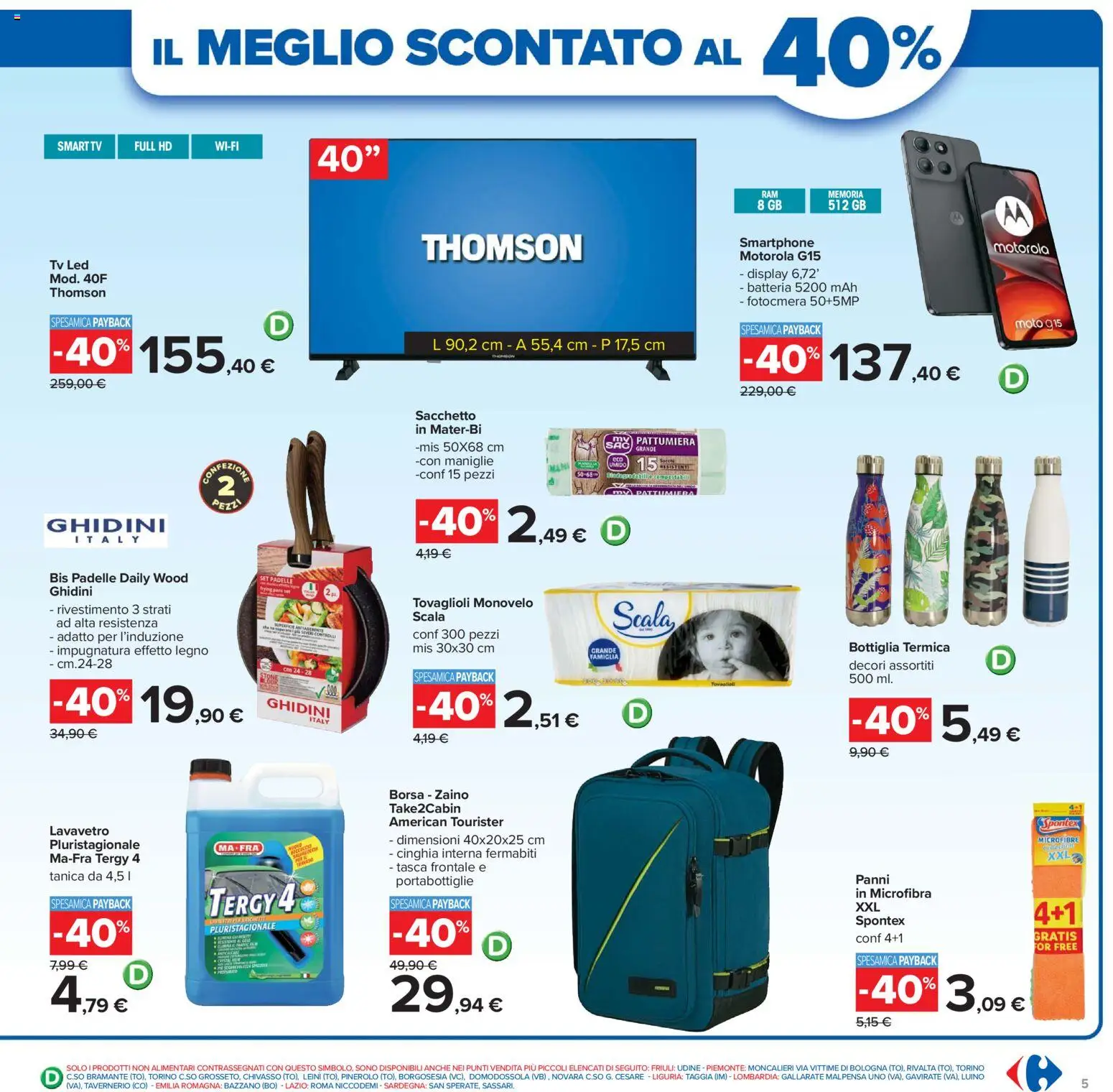 Volantino Carrefour del 02.01.2026 | Pagina: 5 | Prodotti: smart TV, Smartphone, Scala, Batteria
