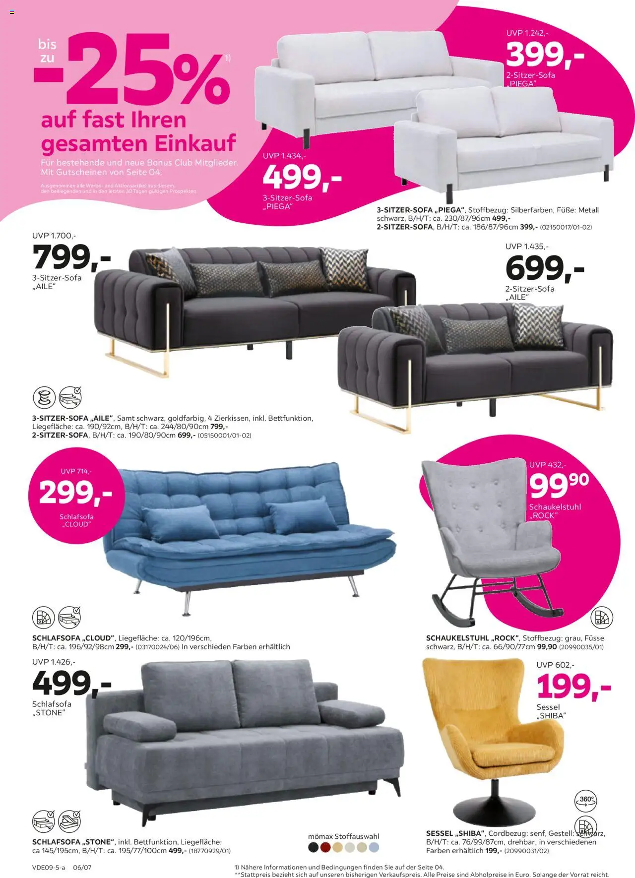 Mömax Prospekt 	 - gültig ab dem 25.08.2025 | Seite: 6 | Produkte: Schlafsofa, Sessel