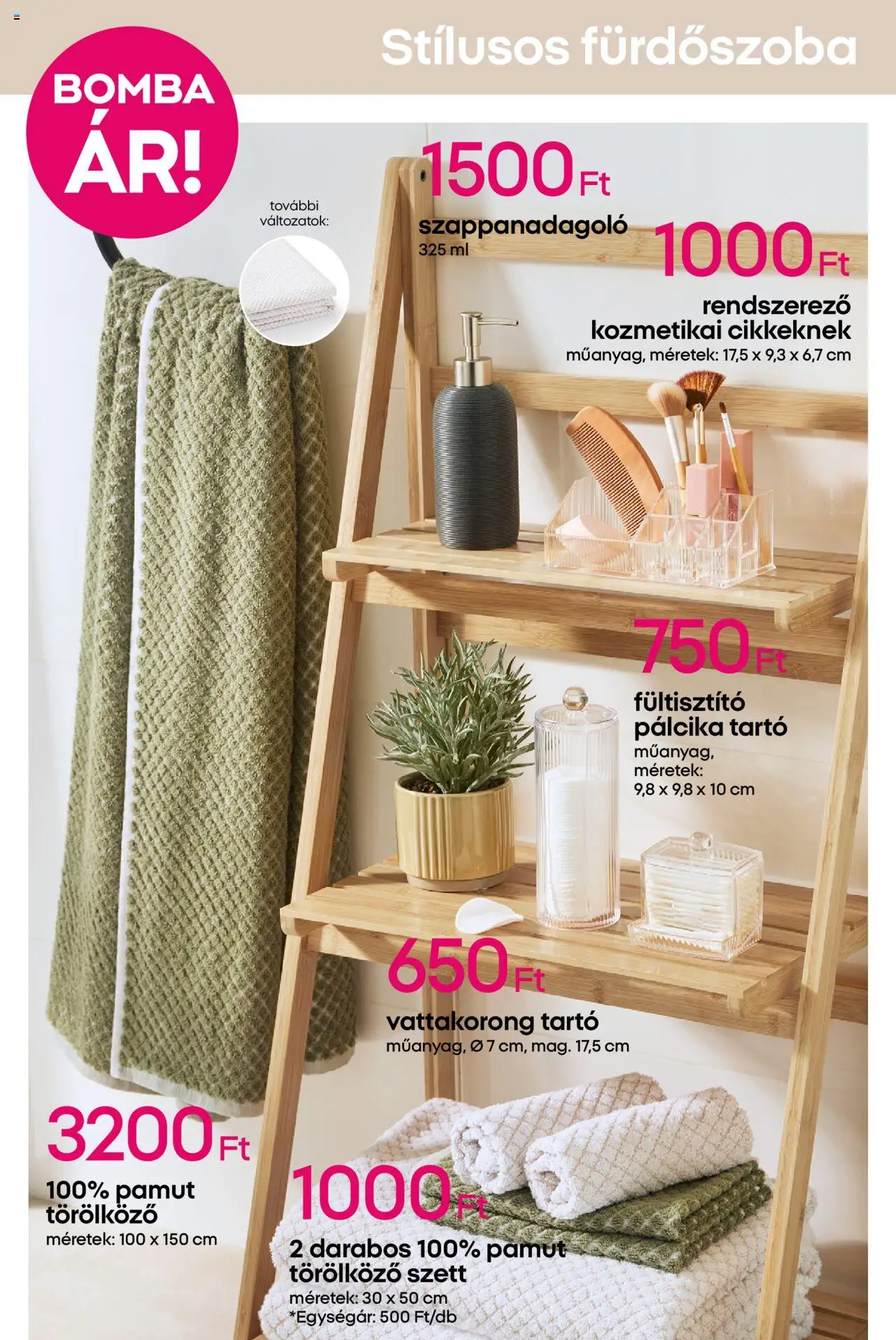 Pepco akciós ujság - amely érvényes a következő dátumtól: 18.09.2025 | Oldal: 8 | Termékek: Fültisztító pálcika, Rendszerező, Szappanadagoló, Fürdőszoba