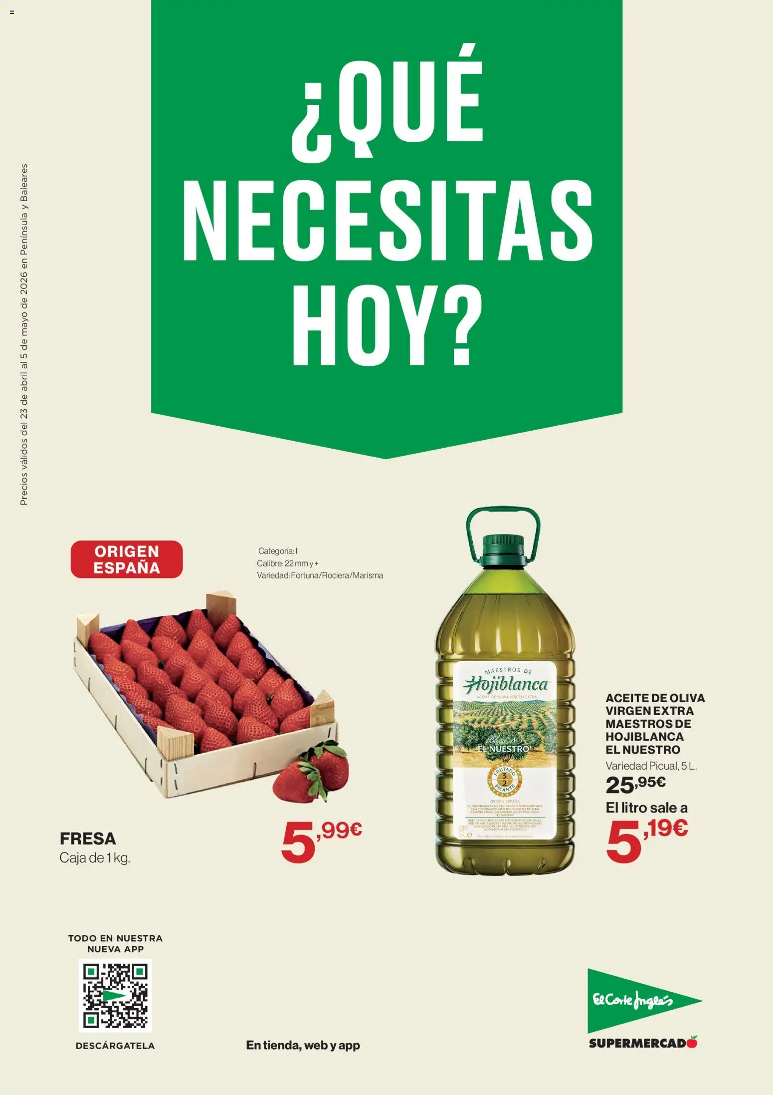 El Corte Inglés ofertas │ válido desde el 23.04.2026 | Página: 1 | Productos: Aceite, Aceite de oliva, Aceite de oliva virgen extra, Caja