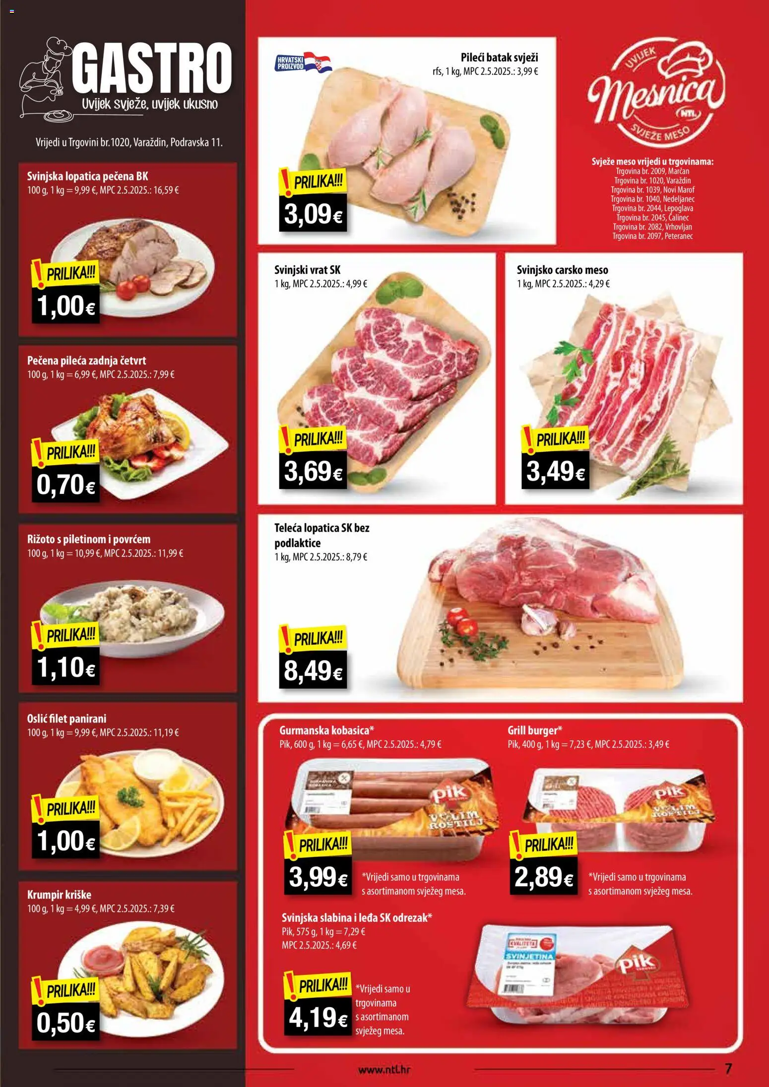 NTL katalog | vrijedi od 22.10.2025 | Stranica: 7 | Proizvodi: Carsko meso, Svinjski vrat, Krumpir, Oslić