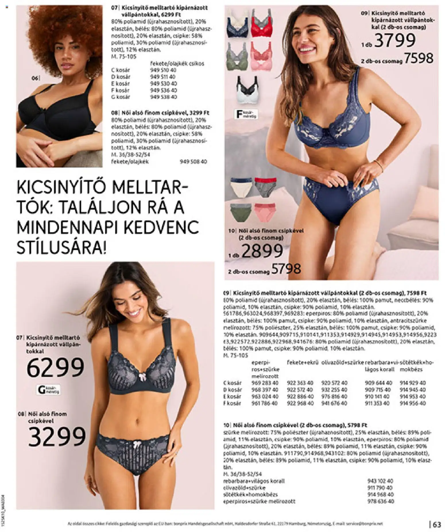 Bonprix akciós ujság - amely érvényes a következő dátumtól: 04.11.2025 | Oldal: 65 | Termékek: Női alsó, Tök, Kosár, Melltartó