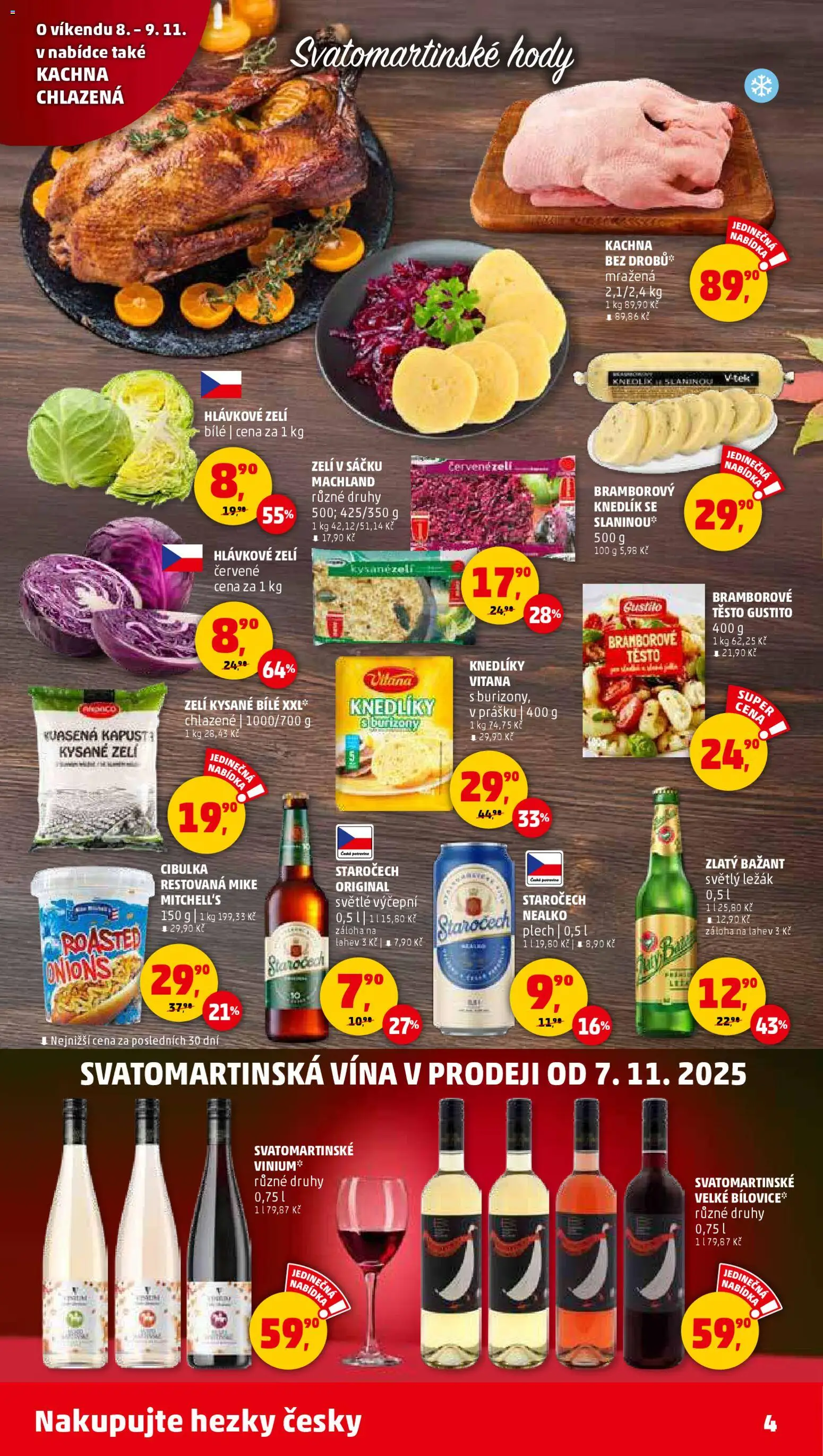 Penny Market leták - Čtvrtečník od 06.11.2025 | Strana: 4 | Produkty: Zelí, Burizony, Láhev, Kysané zelí