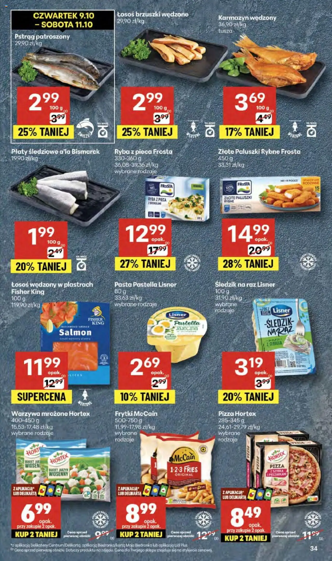 Delikatesy Centrum Gazetka od 09.10.2025 | Strona: 34 | Produkty: Delikatesy, Paluszki, Pizza, Ryba