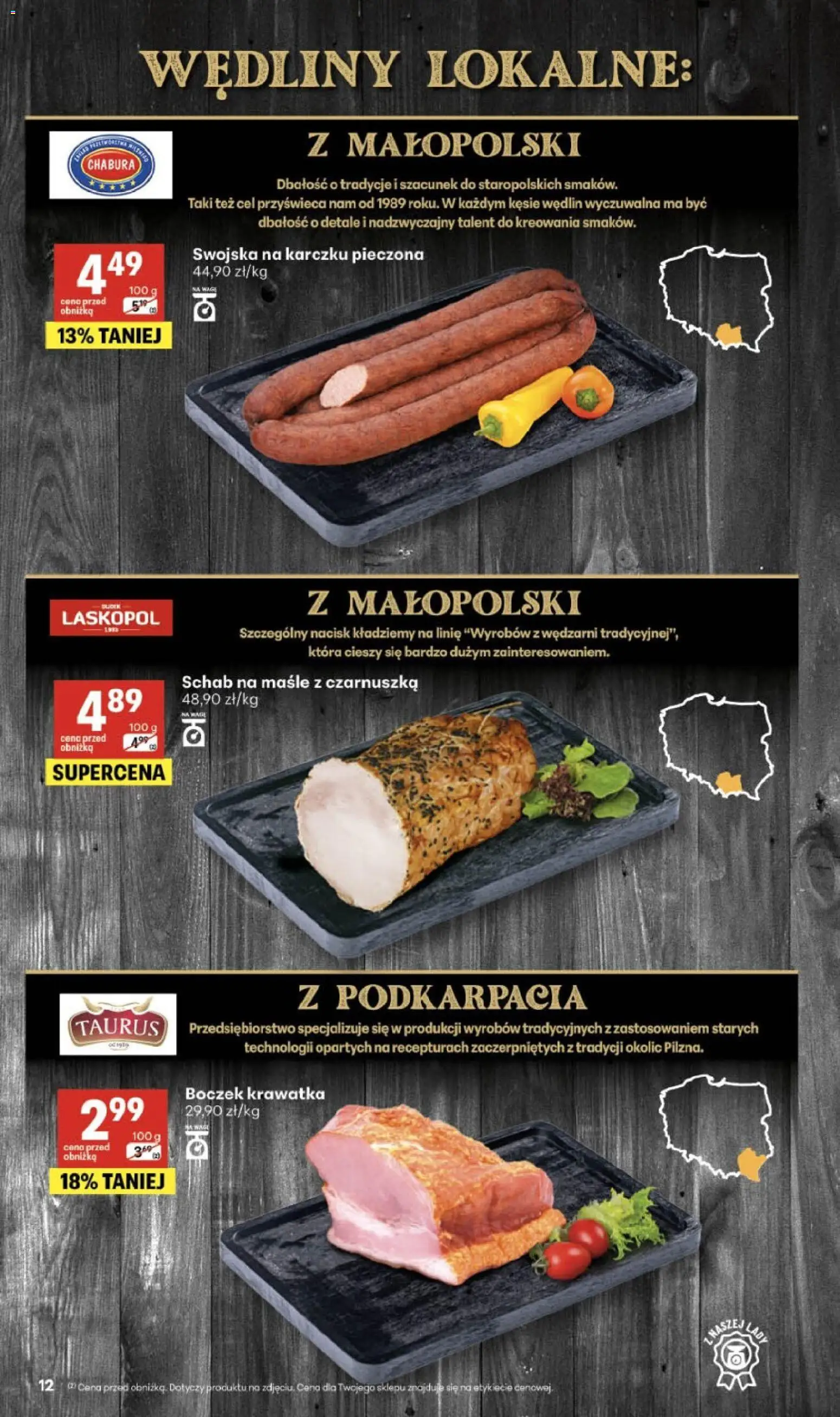 Delikatesy Centrum Gazetka - Sklepy Własne od 26.02.2026 | Strona: 12 | Produkty: Schab, Czarnuszka, Boczek, Wędliny