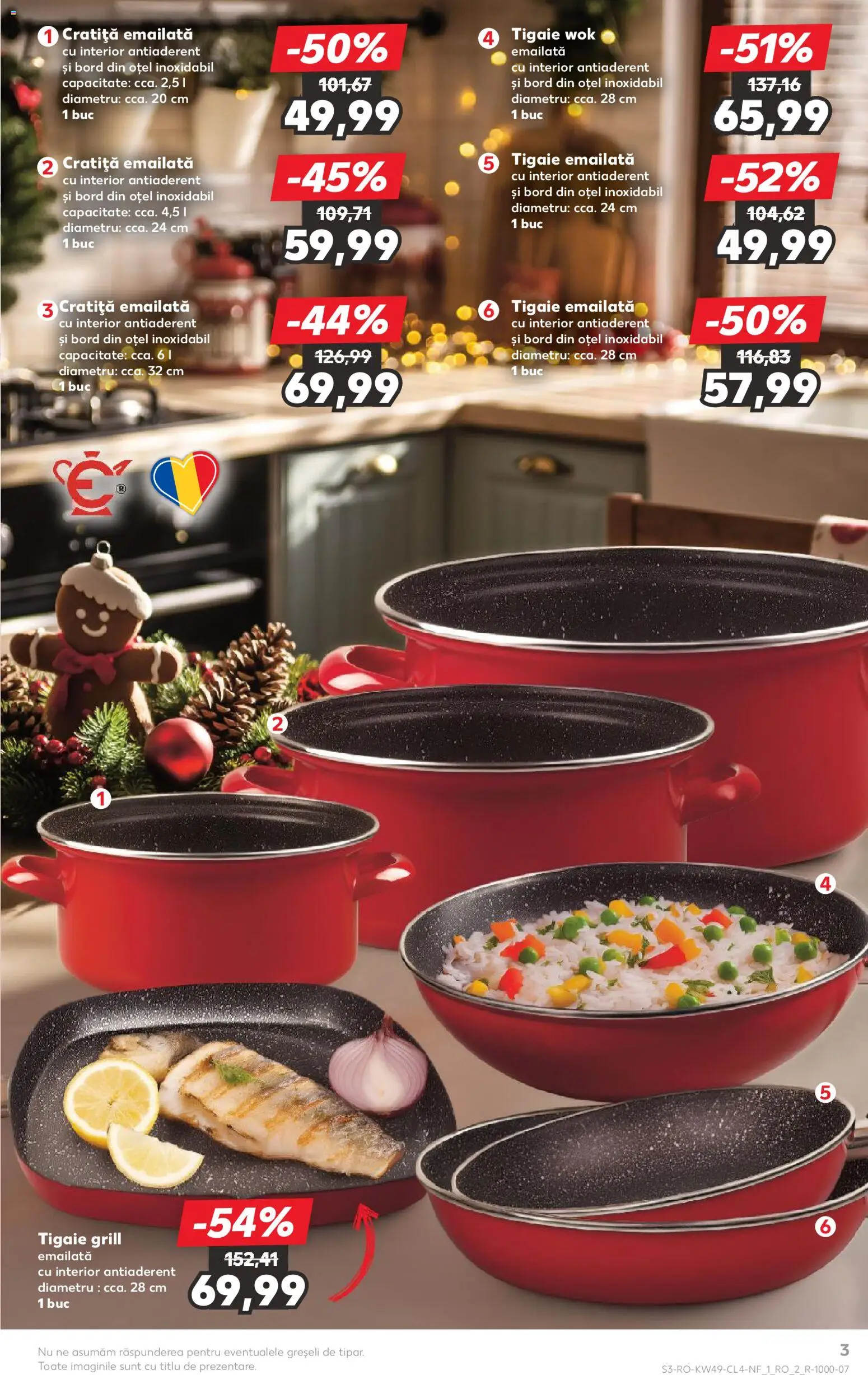Noul catalog Kaufland – valabil de la 03.12.2025 | Pagină: 3 | Produse: Tigaie, Cratiță, Grill