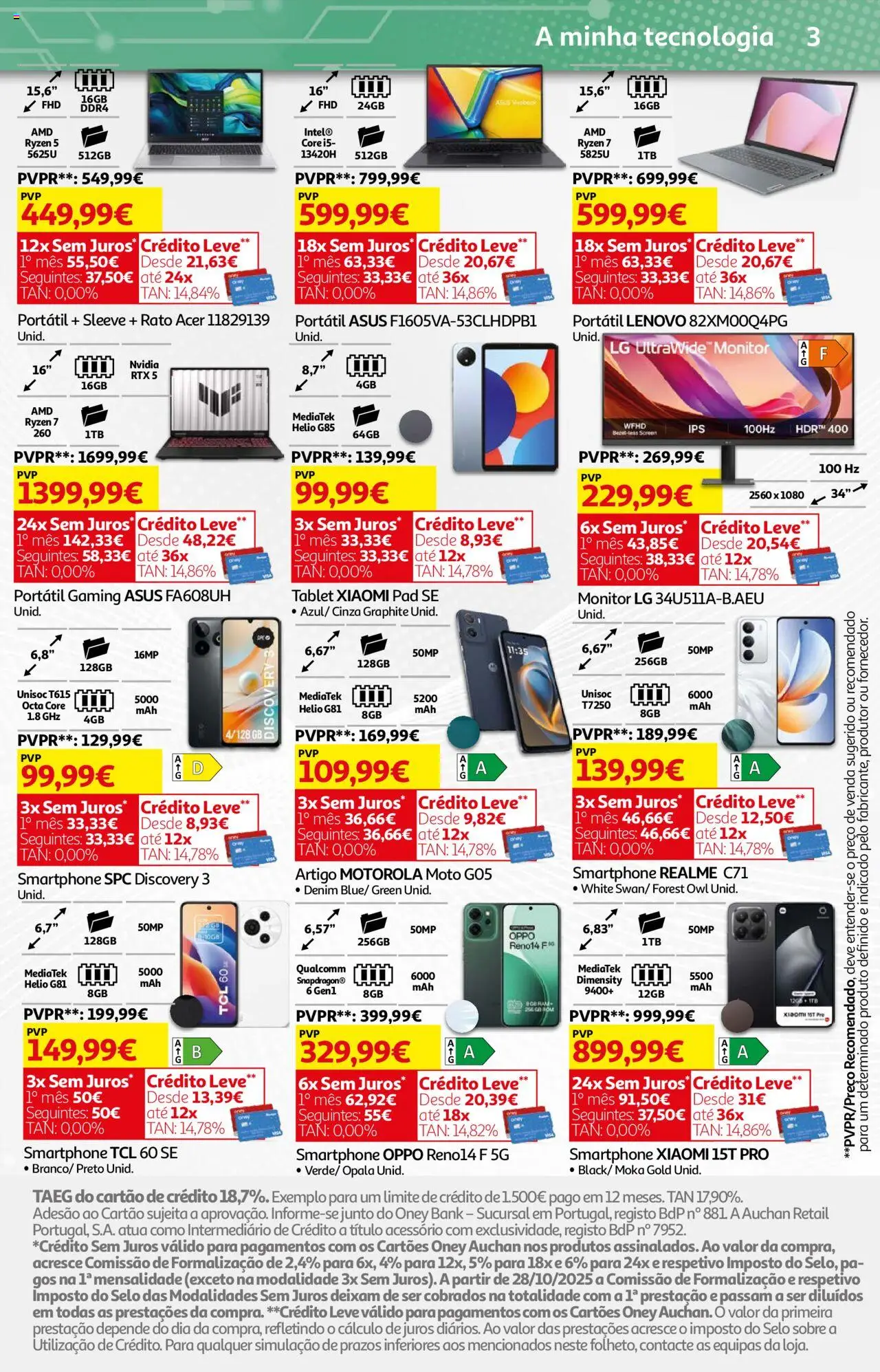 Auchan - Preços tão baixos que arrepiam │ válido de 16.10.2025 | Página: 30 | Produtos: Smartphone, Monitor, Tablet, Pá