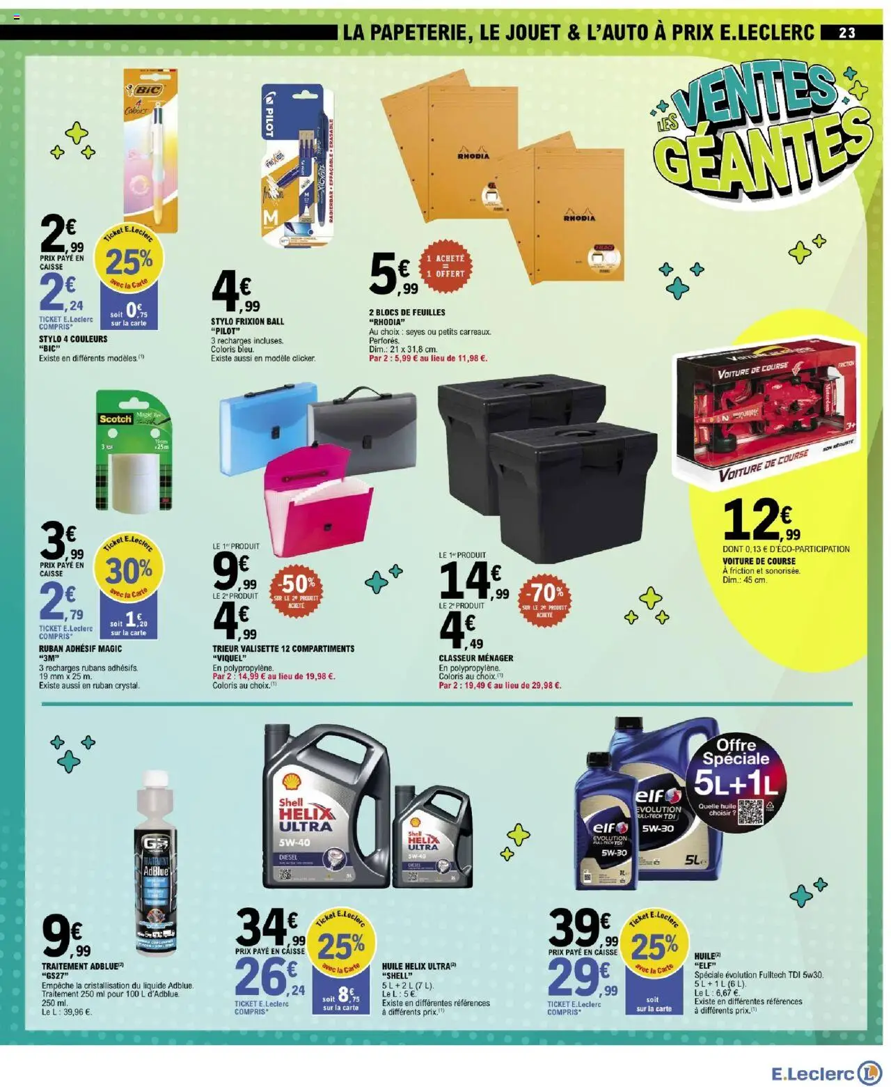 {H1} | Page: 23 | Produits: AdBlue, Stylo, Huile