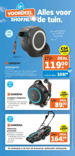 Elektrische grasmaaier PowerMax 37/1800 G2, Makkelijk verstelbare maaihoogte (35-65 mm) en ruime opvangbak (45 liter). Per stuk - Voorbeeld van een folder van Albert Heijn, geldig van 27.04.2026 | Pagina: 6 | Producten: Grasmaaier