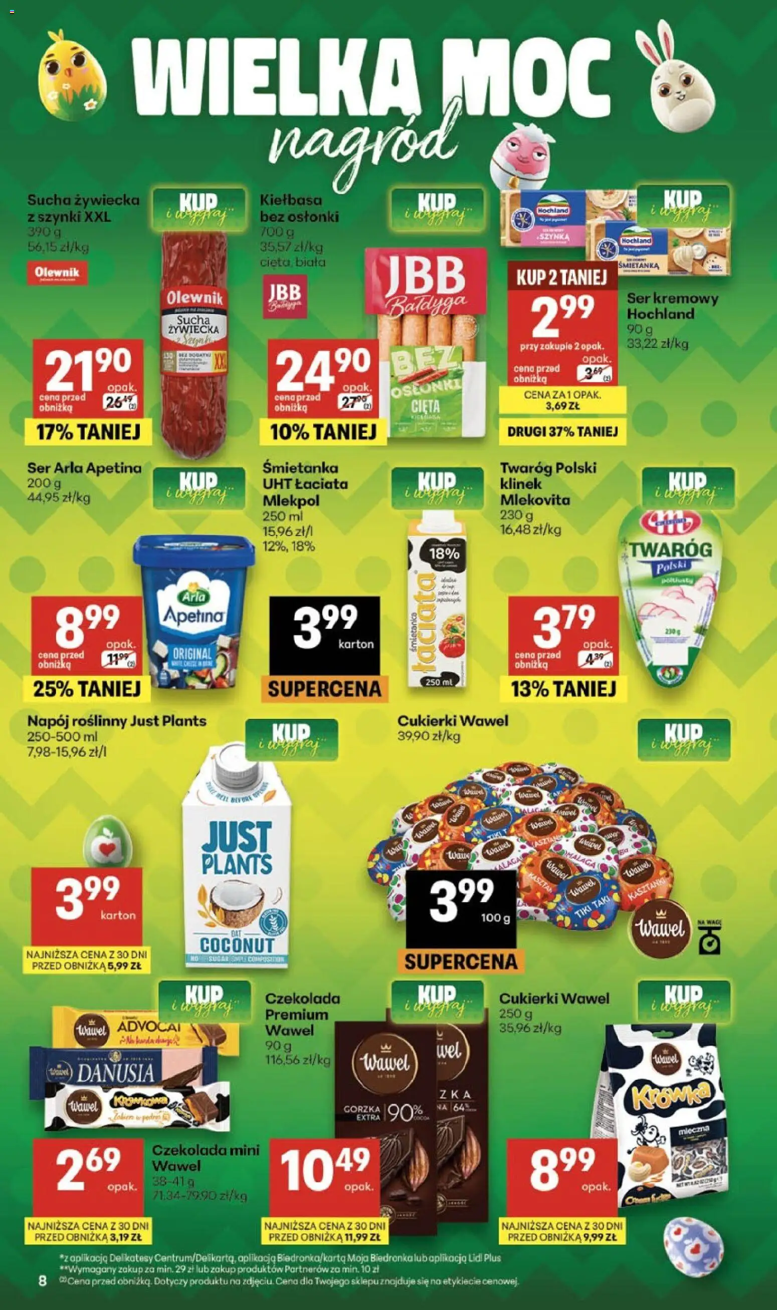 Delikatesy Centrum gazetka - Sklepy Własne od 26.03.2026 | Strona: 8 | Produkty: Kiełbasa, Krowka, Cukierki, Twaróg