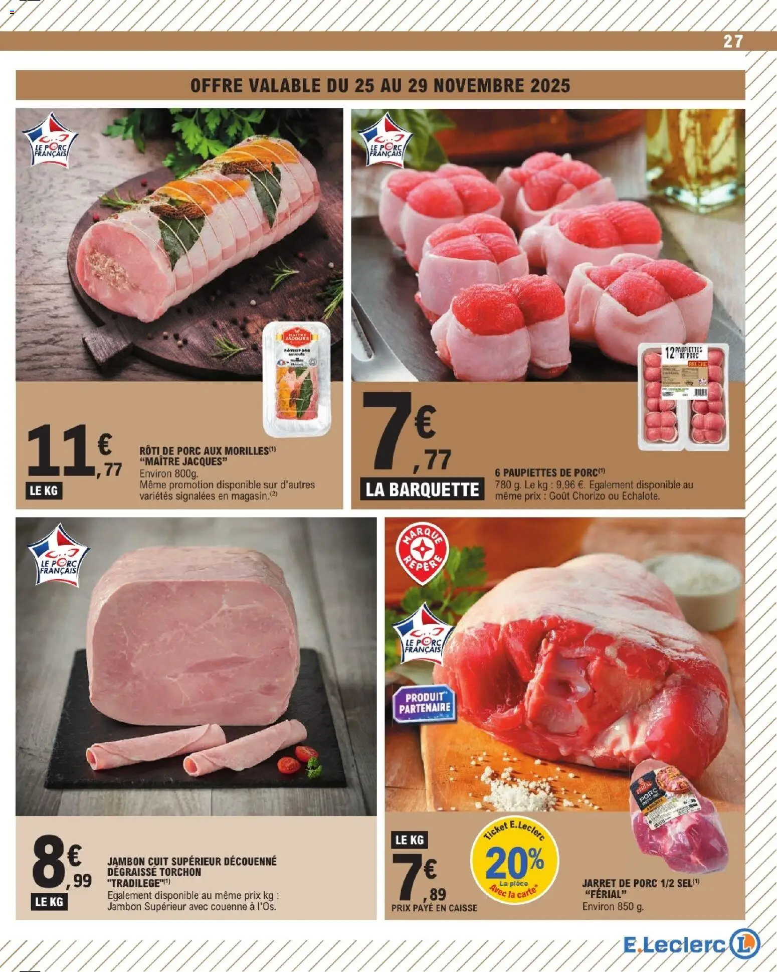 {H1} | Page: 27 | Produits: Torchon, Échalote, Sel, Jambon