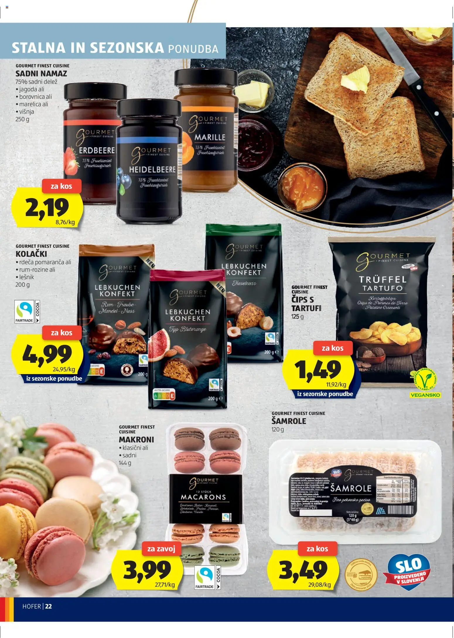 Novi Hofer katalog ponudbe – veljaven od 23.10.2025 | Stran: 22 | Izdelki: Namaz, Kos, Cips