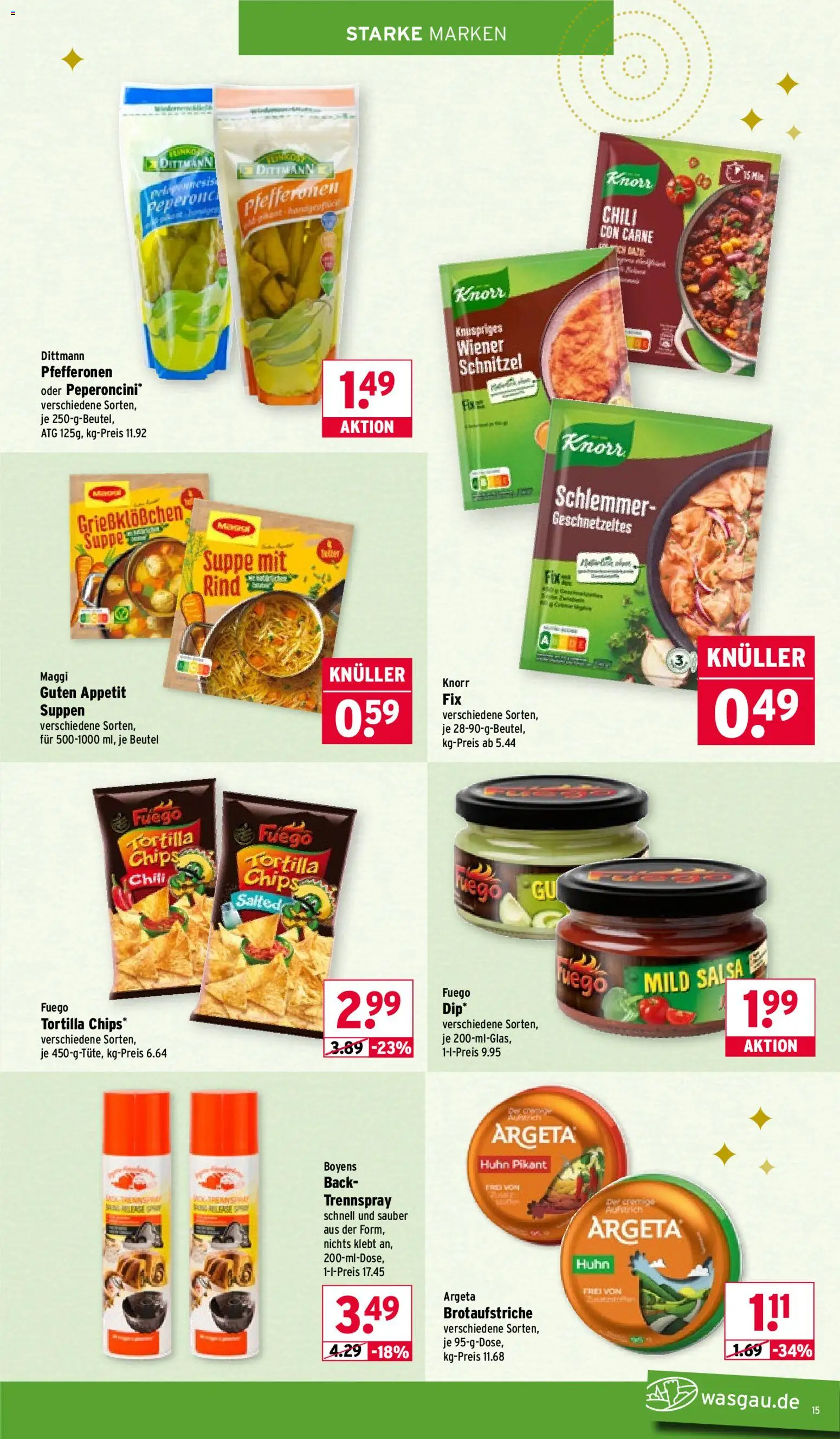 Wasgau Prospekt 	 – gültig ab 29.12.2025 | Seite: 15 | Produkte: Knorr, Schnitzel, Chili, Chips