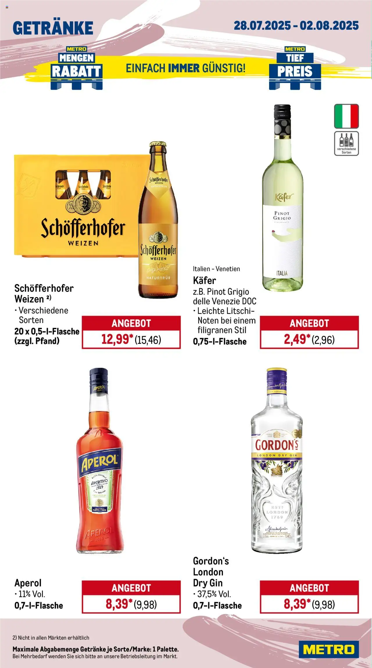 Metro Wochen-Angebote Gastro - gültig ab dem 28.07.2025 | Seite: 16 | Produkte: Aperol, Gin