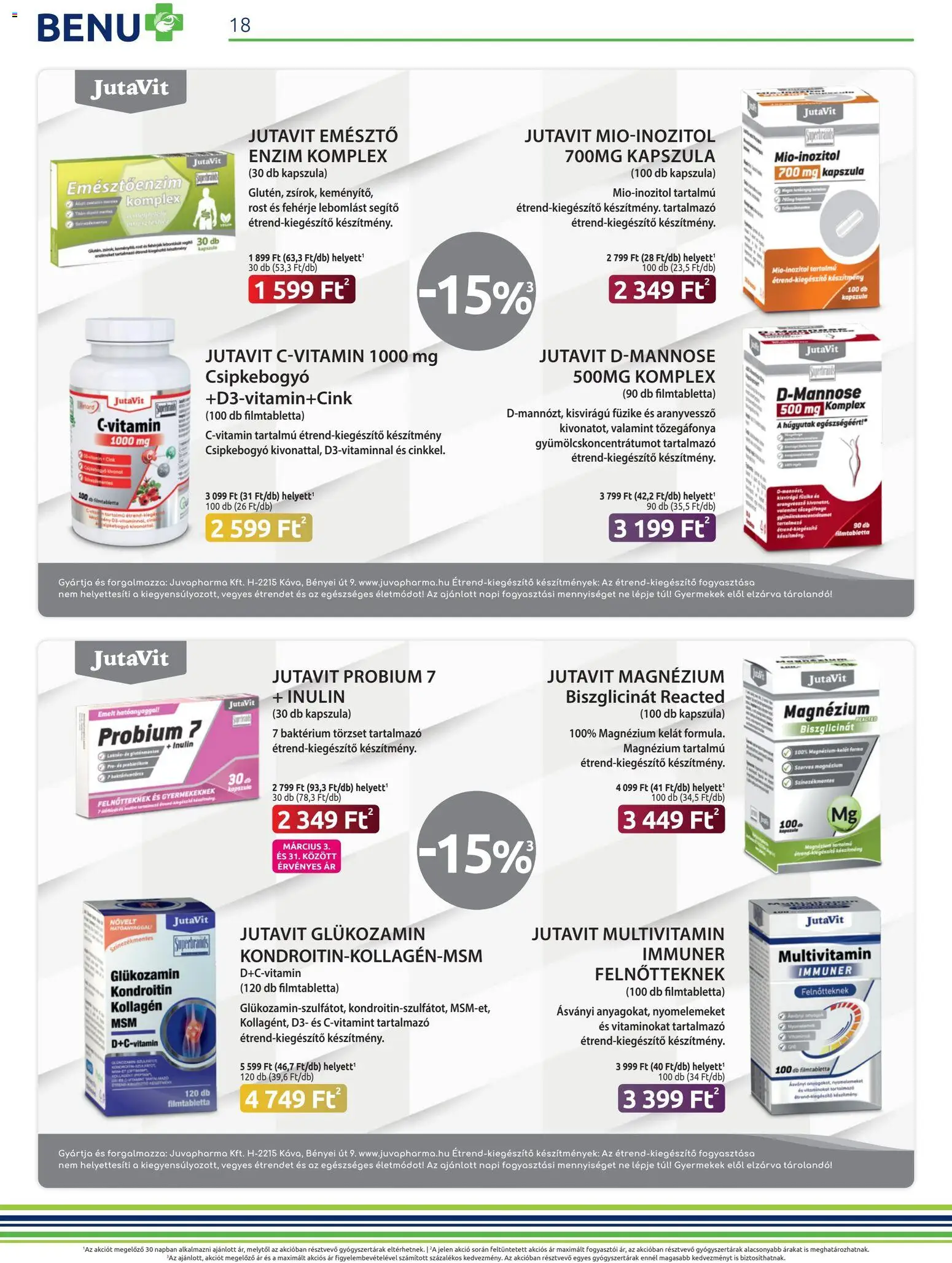 BENU Gyógyszertárak akciós ujság - amely érvényes a következő dátumtól: 01.03.2026 | Oldal: 18 | Termékek: Kollagén, Fehérje, Multivitamin