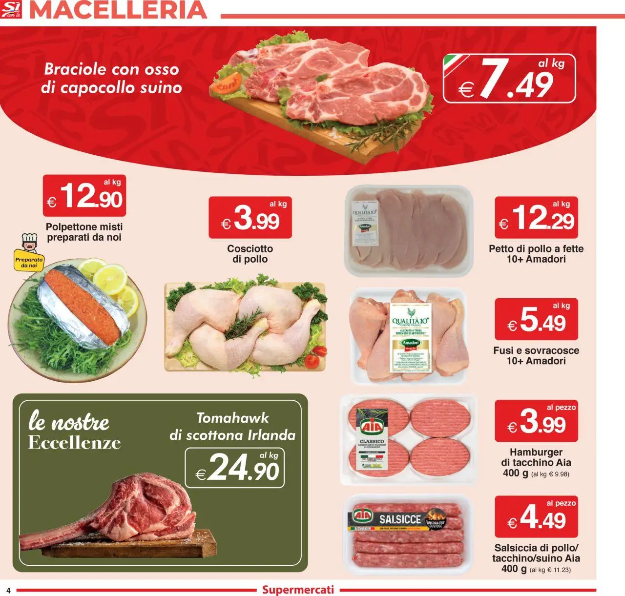 Volantino Sì con Te del 11.09.2025 | Pagina: 4 | Prodotti: Petto di Pollo, Pollo, Suino, Salsiccia