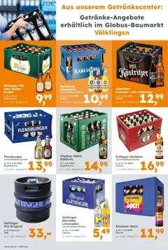 Globus Baumarkt prospekt Saarbrücken ab 05.01.2026 gültig | Seite: 14 | Produkte: Paulaner spezi, Pils, Burger, Oettinger