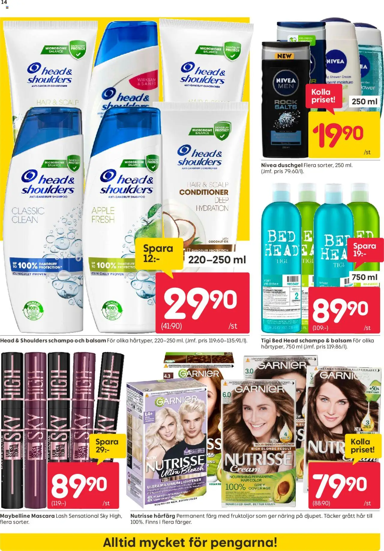Rusta reklamblad aktuell från 25.08.2025 | Sida: 14 | Produkter: Mascara, Schampo, Balsam, Äpple