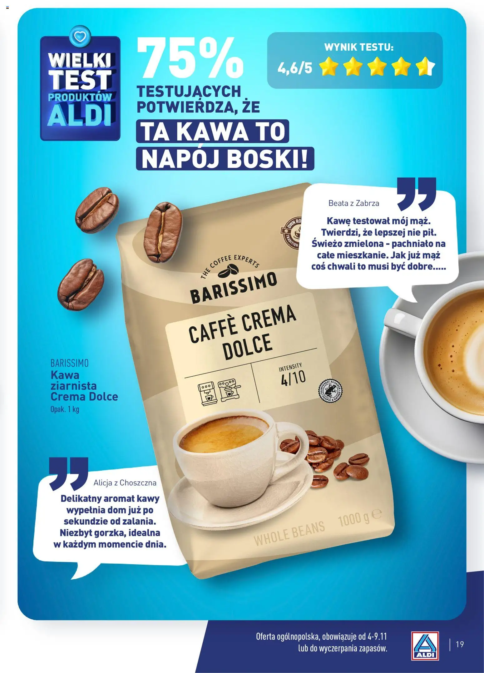Aldi Polsko leták - Poznaj ulubione produkty testerów z całej Polski od 23.02.2026 | Strana: 19 | Produkty: Test, Crema, Caffè crema
