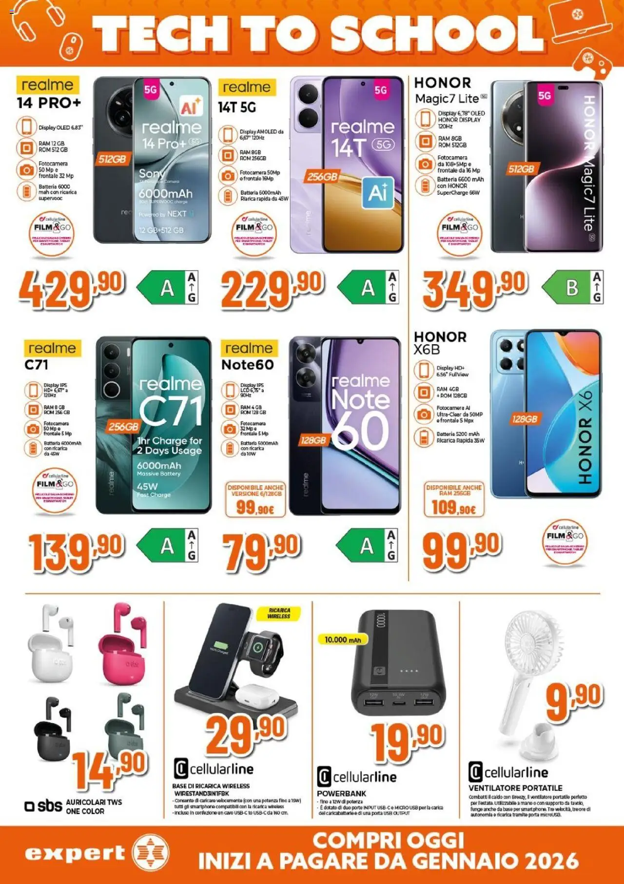 Volantino Expert del 14.08.2025 | Pagina: 10 | Prodotti: Ventilatore, Cavo, USB, Caricabatterie