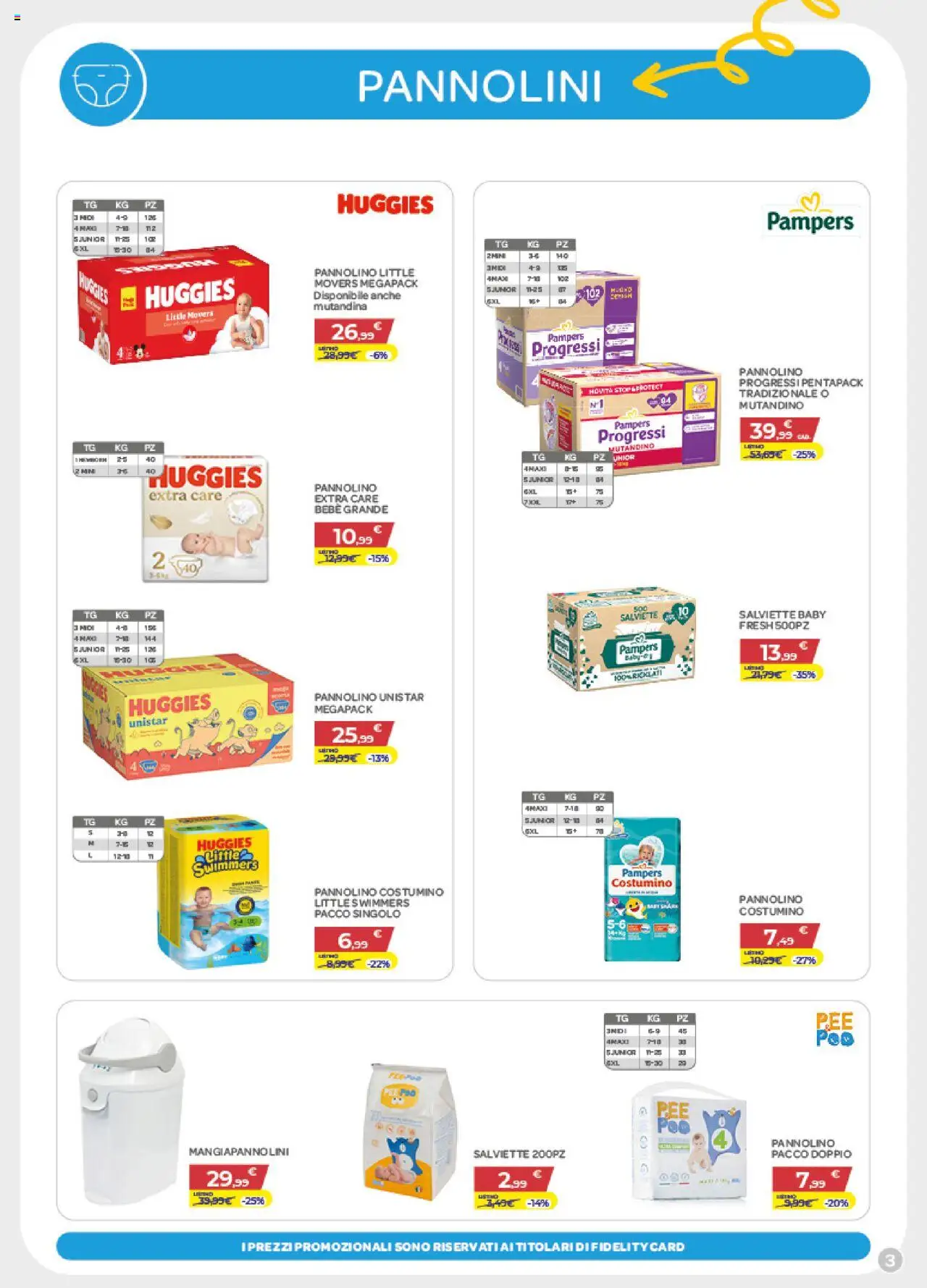 Volantino Bimbo store del 24.07.2025 | Pagina: 3 | Prodotti: Pannolini, Pampers
