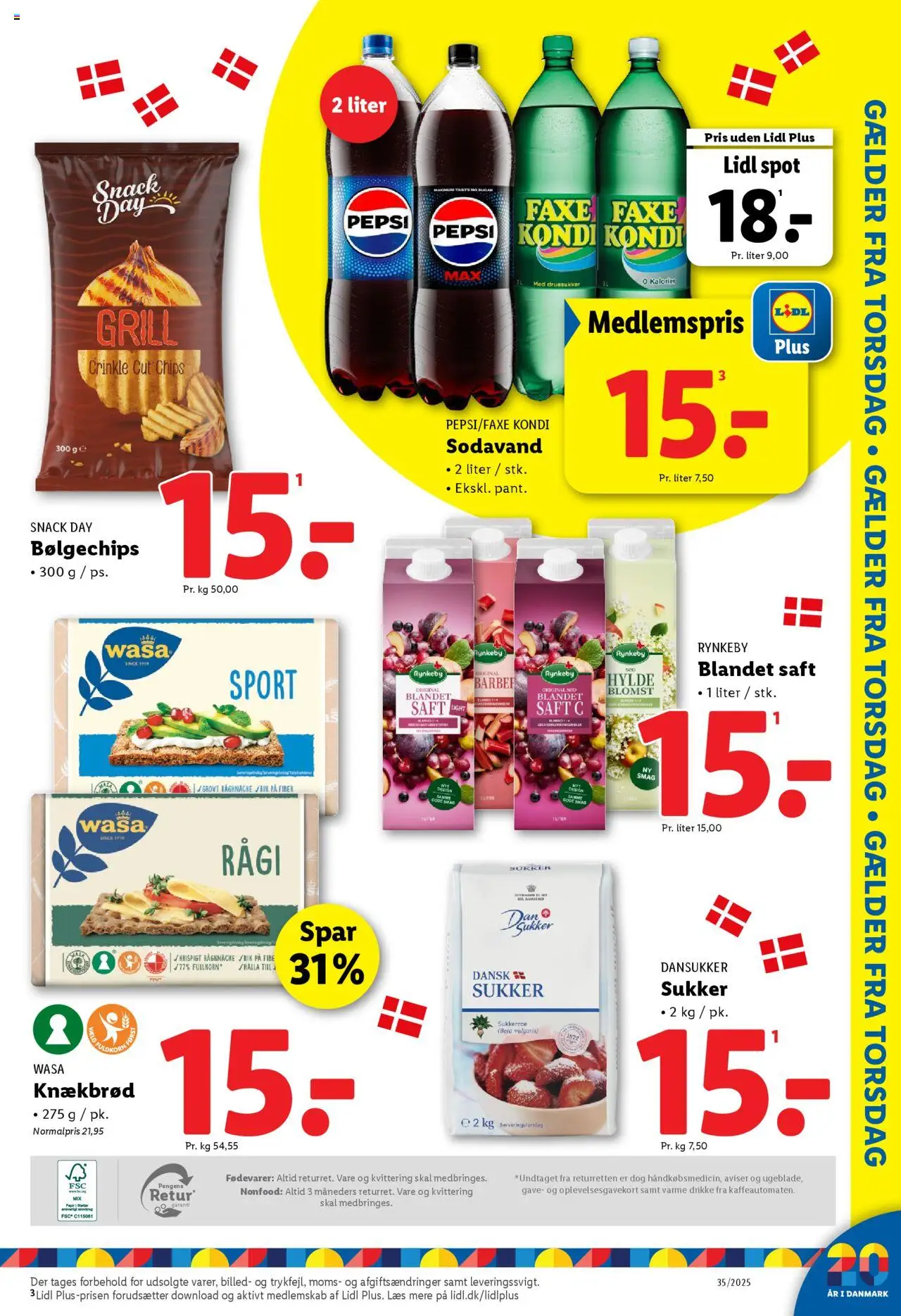 Lidl Tilbudsavis gyldig fra 24.08.2025 | Side: 29 | Produkter: Hylde, Sodavand, Sukker, Pepsi