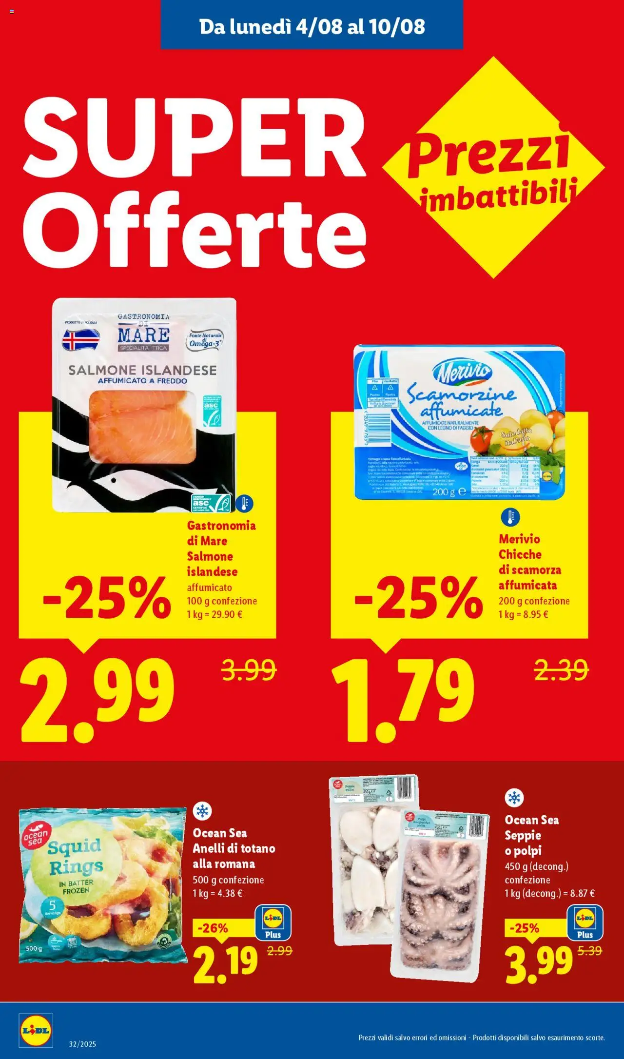 Volantino Lidl del 04.08.2025 | Pagina: 12 | Prodotti: Salmone, Latte, Totano
