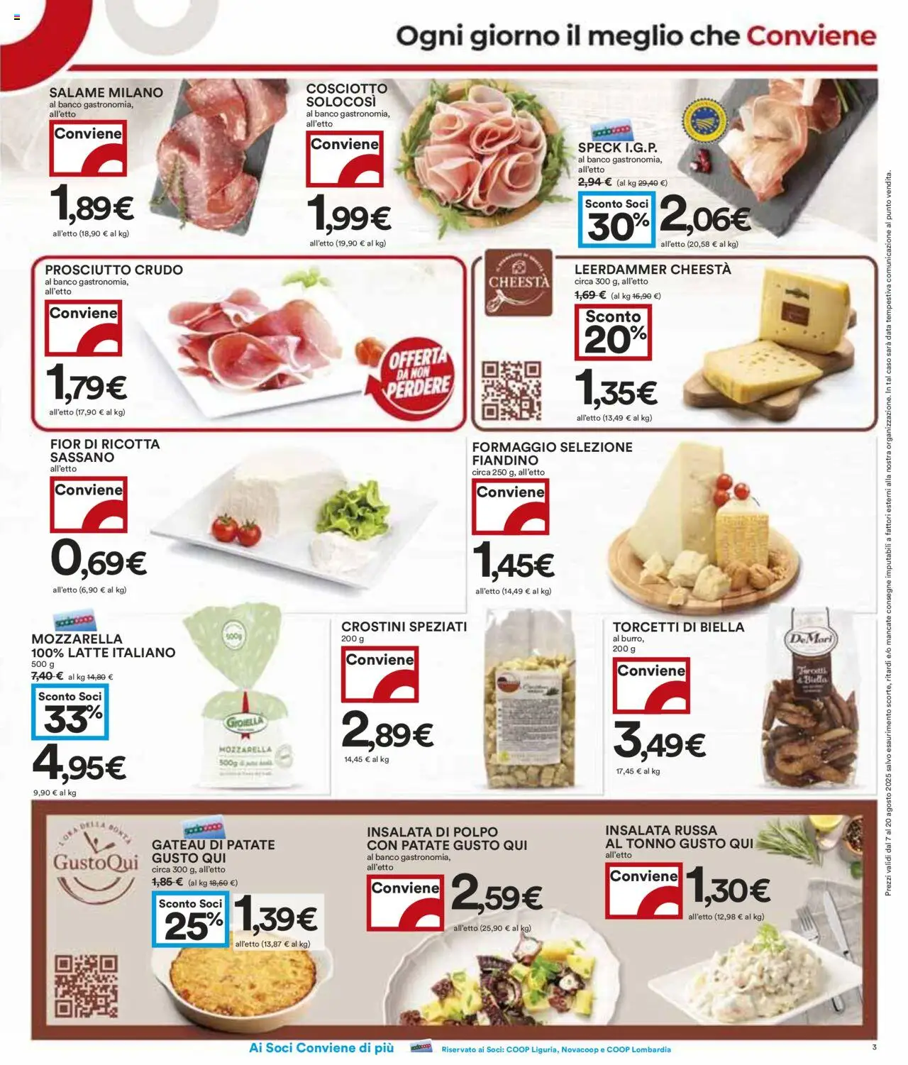 Volantino COOP del 07.08.2025 | Pagina: 3 | Prodotti: Salame, Polpo, Data, Insalata russa