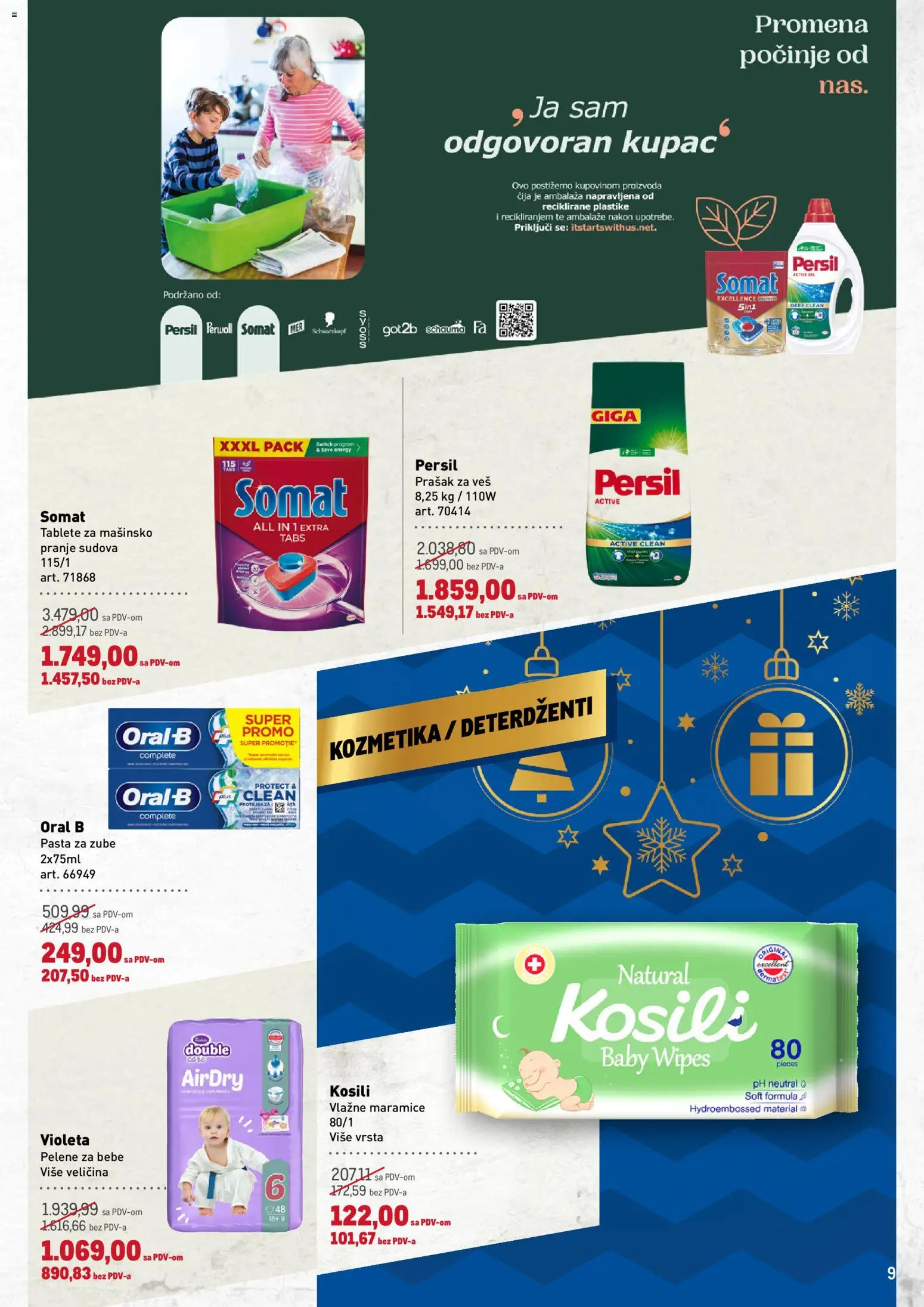 Metro katalog - važi od 25.12.2025 | Strana: 9 | Proizvode: Vlažne maramice, Pasta za zube, Persil, Pelene