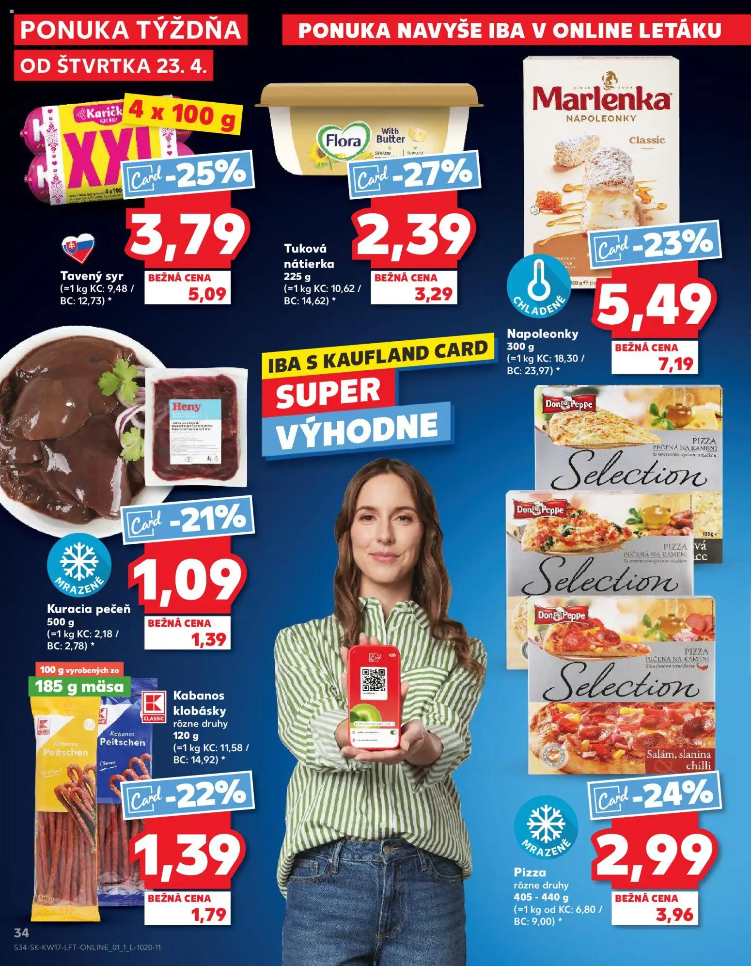 Nové Kaufland akcie – leták je platný od 23.04.2026 | Strana: 34 | Produkty: Syr, Slanina, Chilli, Marlenka