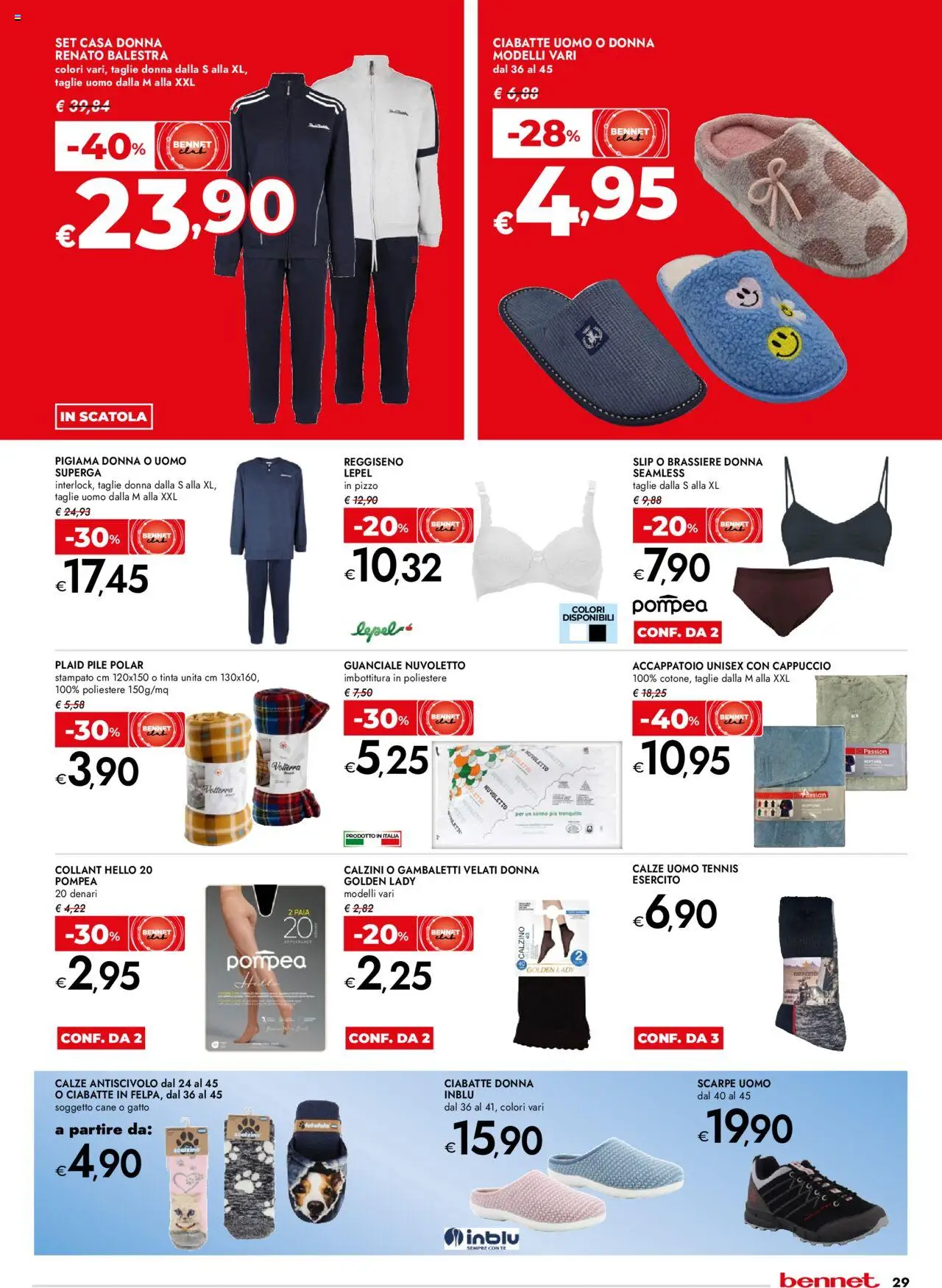 Volantino bennet del 11.09.2025 | Pagina: 29 | Prodotti: Reggiseno, Accappatoio, Slip, Collant